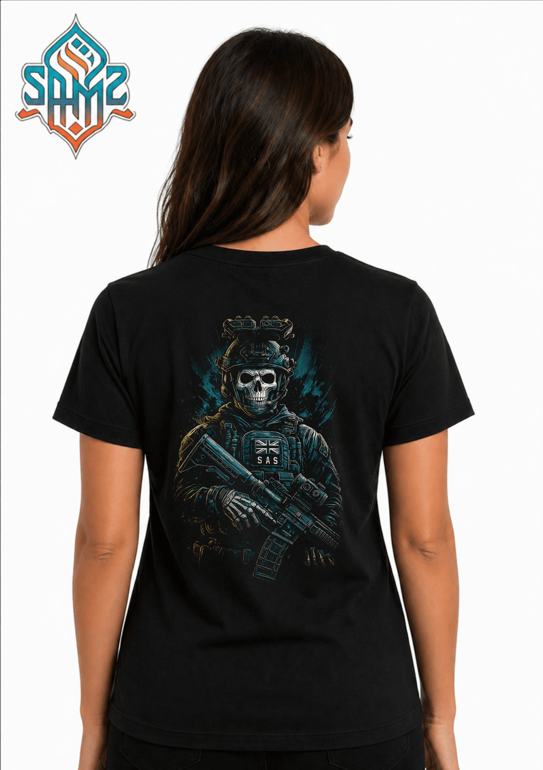 Skull Masked Military Man – Premium DTF Transfer Print for T-Shirts | Custom Heat Transfer Design Unisex | High Quality Shirt Printing | SAMZ 24