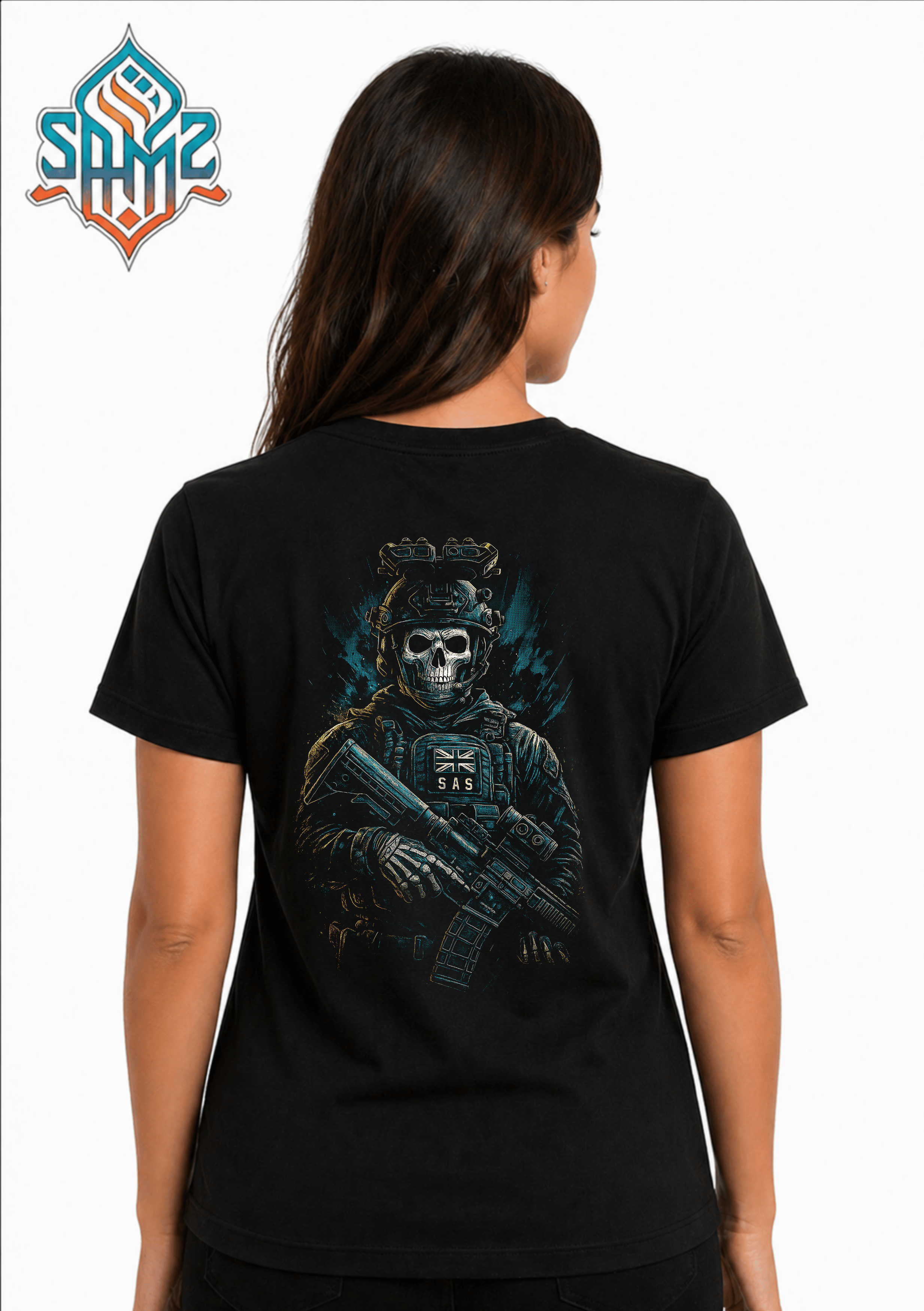 Skull Masked Military Man – Premium DTF Transfer Print for T-Shirts | Custom Heat Transfer Design Unisex | High Quality Shirt Printing | SAMZ 24