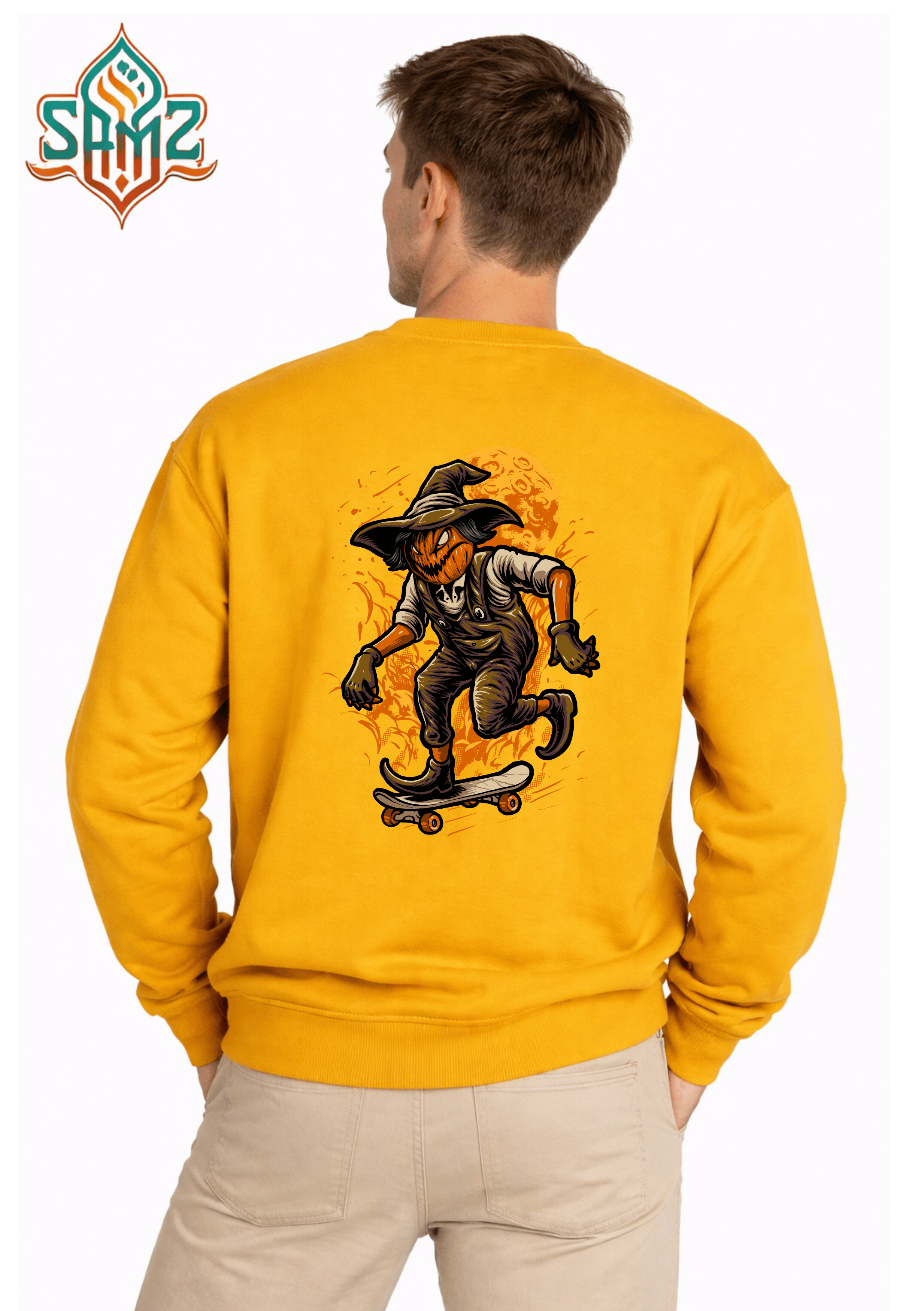 Pumpkin Skate Rider  – Premium DTF Transfer Print for T-Shirts | Custom Heat Transfer Unisex | High Quality Shirt Printing | SAMZ 24