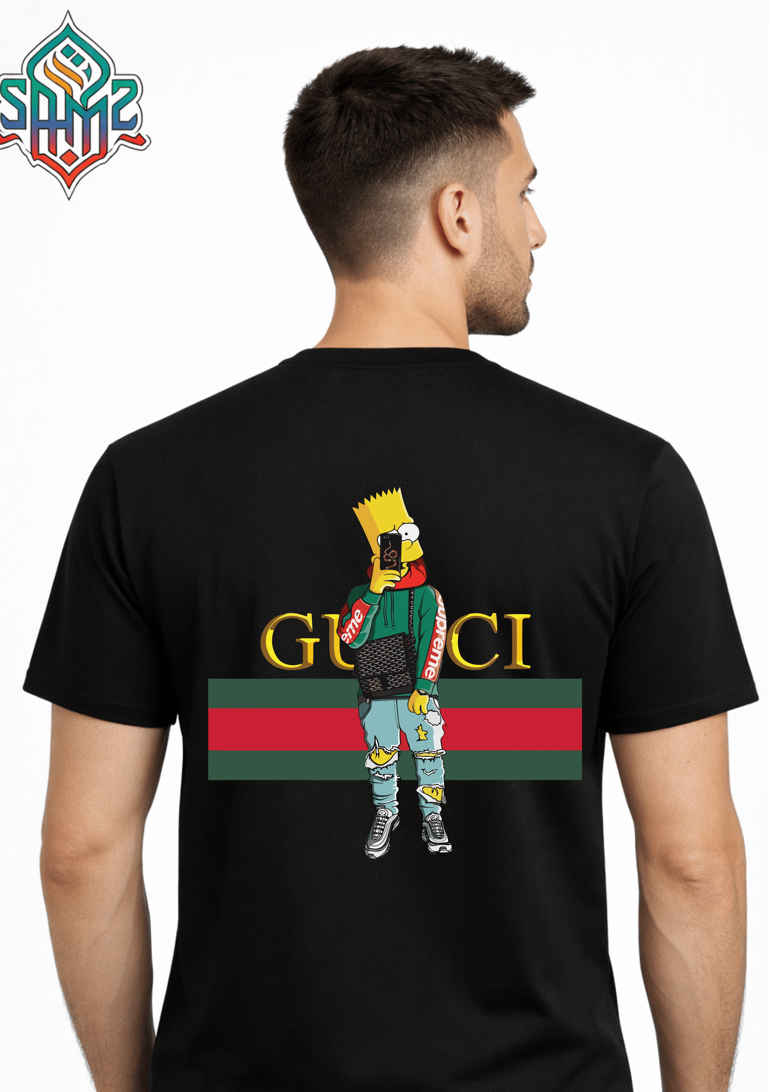 Bart Gucci – Premium DTF Transfer Print for T-Shirts | Custom Heat Transfer Design for Men Women Kids | High Quality Graphic Shirt Printing | SAMZ 24