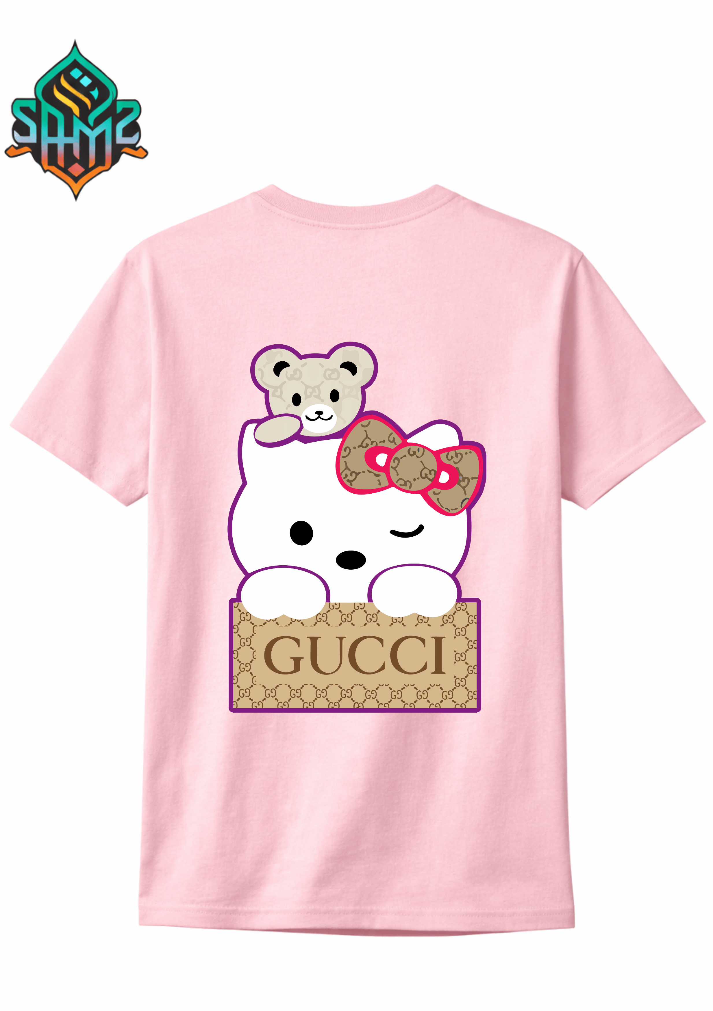 Hello Kitty Gucci – Premium DTF Transfer Print for T-Shirts | Custom Heat Transfer Design for Men Women Kids | High Quality Graphic Shirt Printing | SAMZ 24