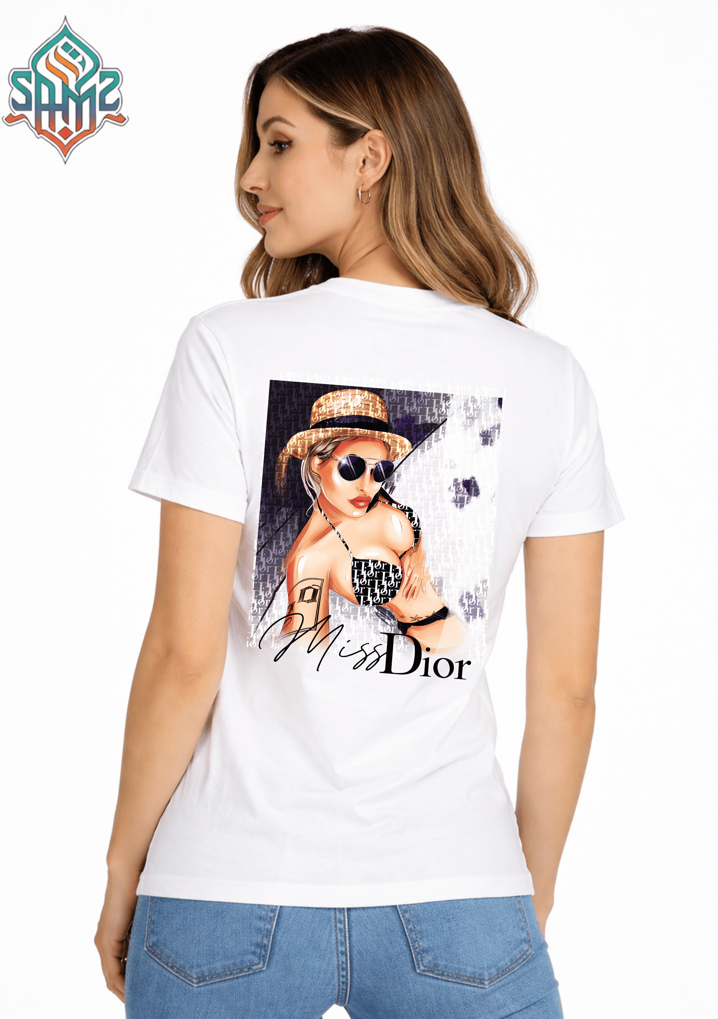 WOMAN DIOR – Premium DTF Transfer Print for T-Shirts | Custom Heat Transfer Design for Men Women Kids | High Quality Graphic Shirt Printing | SAMZ 24