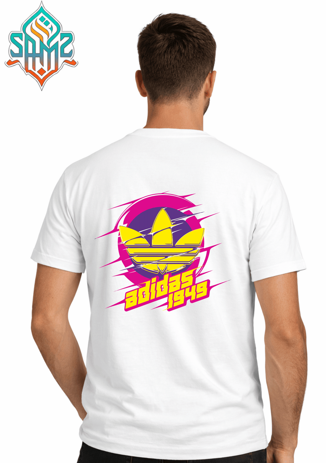 Adidas Neon Splash – Premium DTF Transfer Print for T-Shirts | Custom Heat Transfer Design Unisex | High Quality Shirt Printing | SAMZ 24