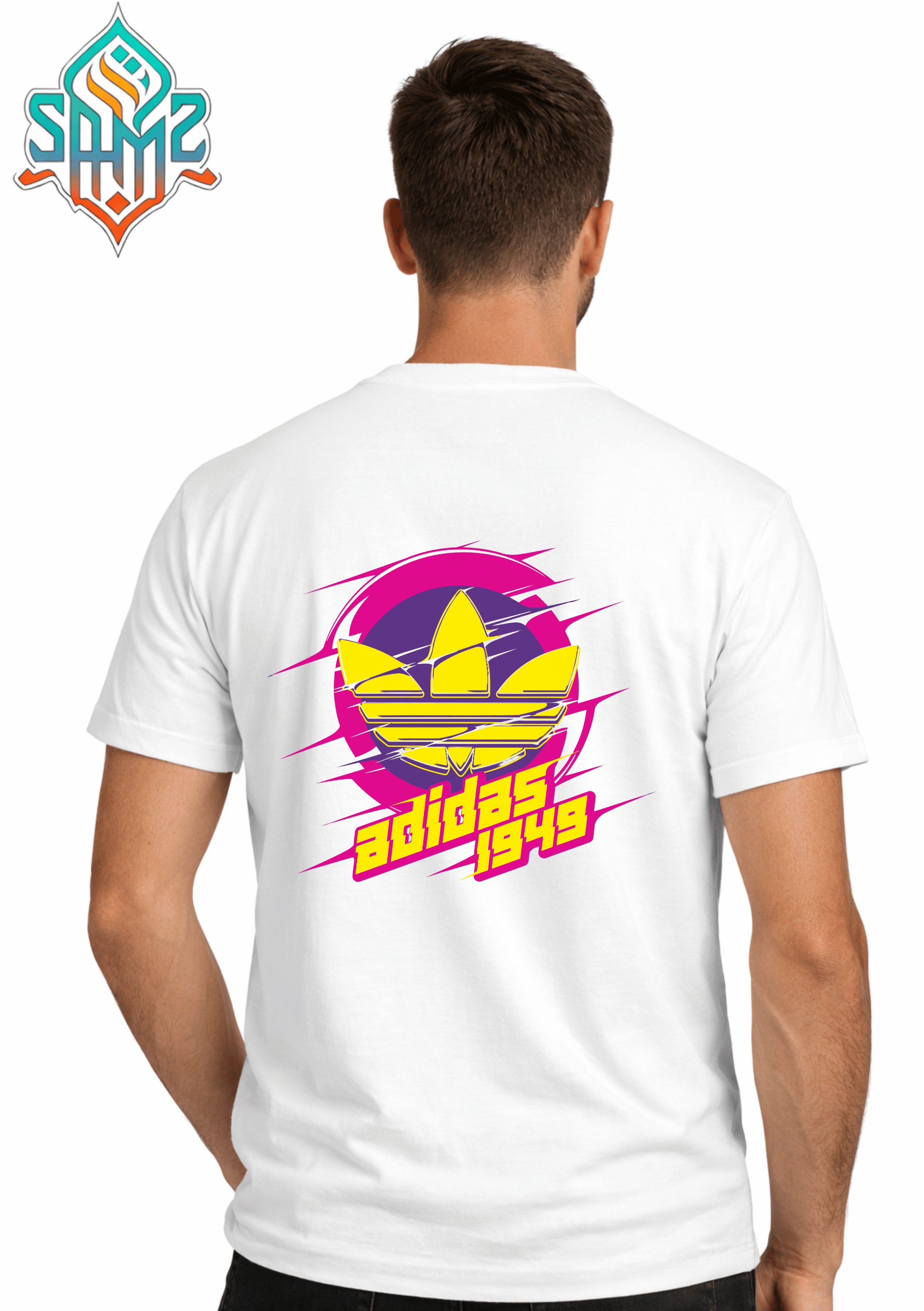 Adidas Neon Splash – Premium DTF Transfer Print for T-Shirts | Custom Heat Transfer Design Unisex | High Quality Shirt Printing | SAMZ 24