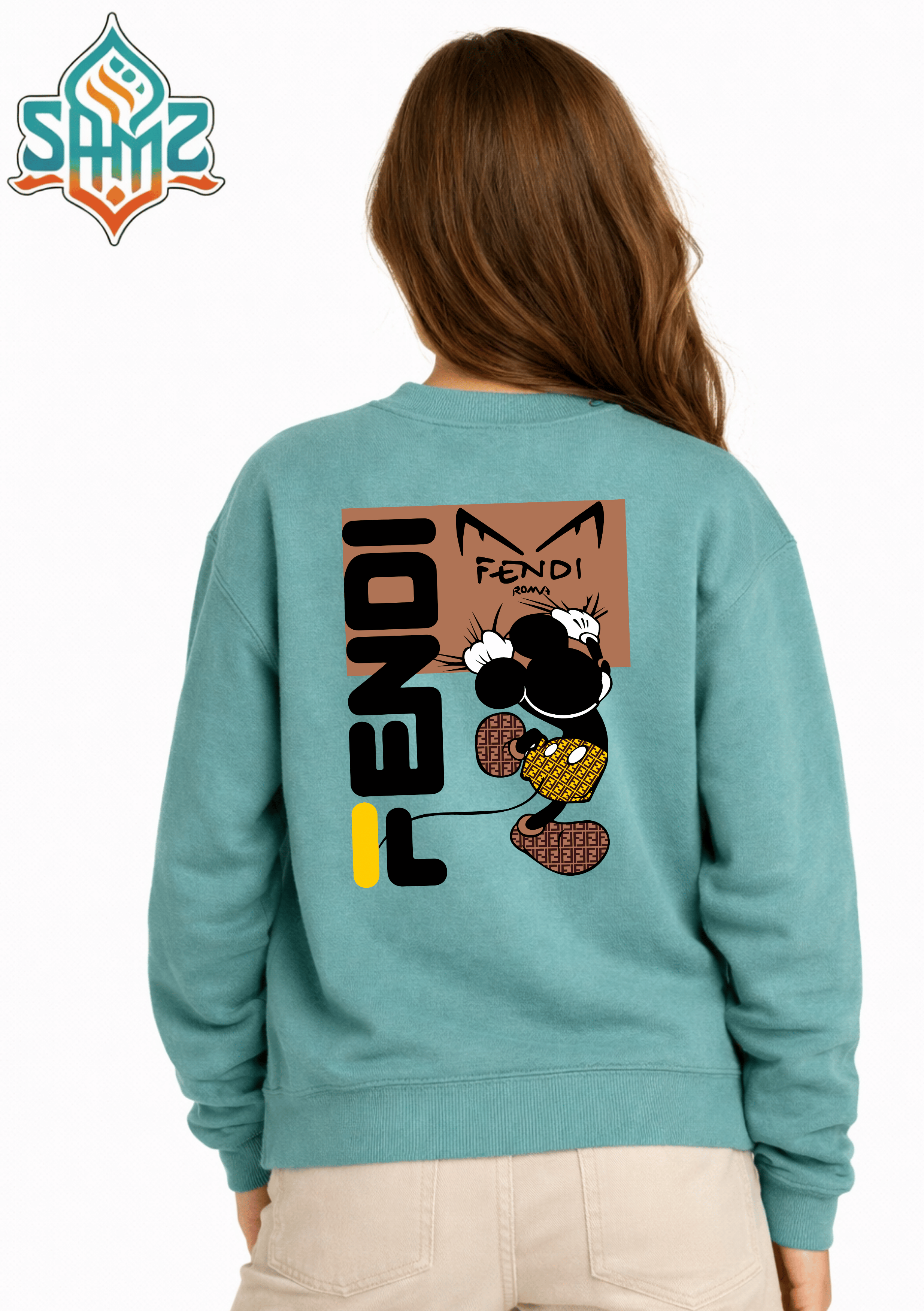 Fendi Mickey Mouse – Premium DTF Transfer Print for T-Shirts | Custom Heat Transfer Unisex | High Quality Shirt Printing | SAMZ 24