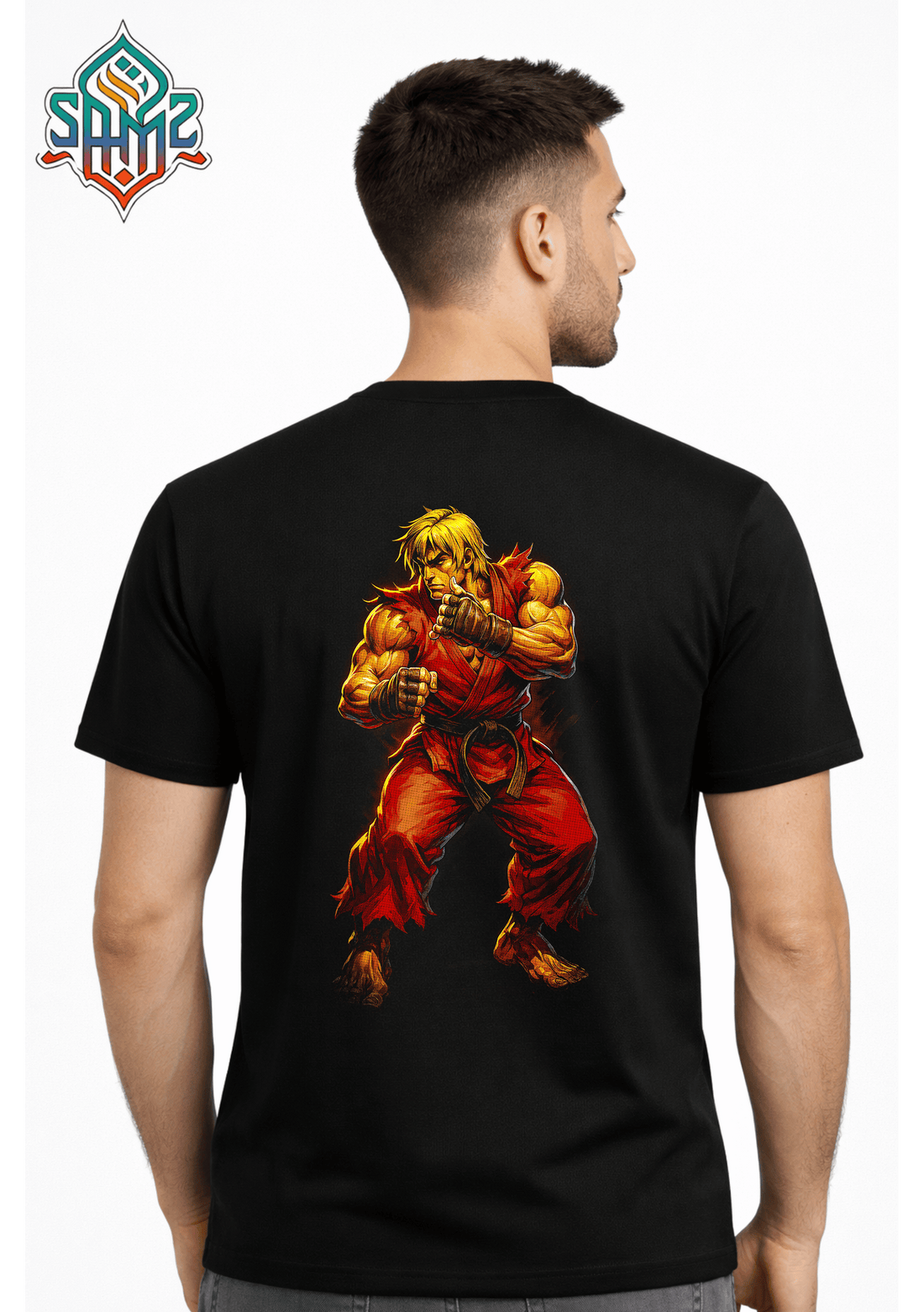 Street Fighter Ken Style Warrior – Premium DTF Transfer Print for T-Shirts | Custom Heat Transfer Design Unisex | High Quality Shirt Printing | SAMZ 24