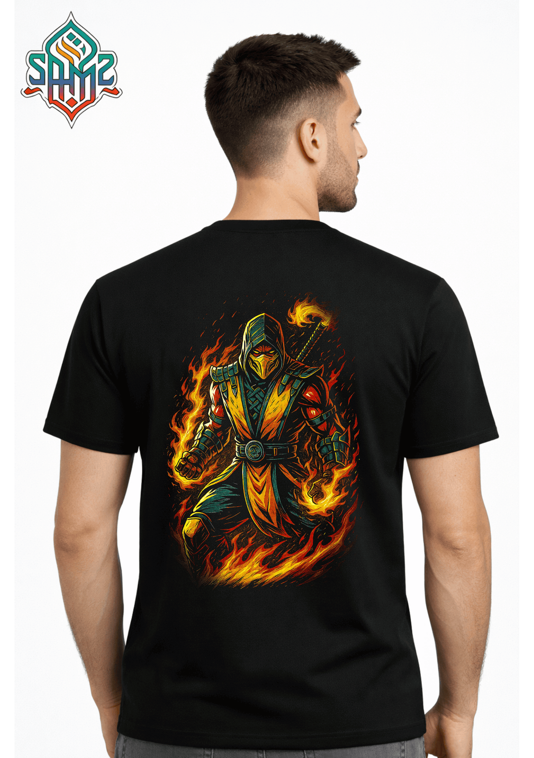 Fire Ninja Warrior Masked – Premium DTF Transfer Print for T-Shirts | Custom Heat Transfer Design Unisex | High Quality Shirt Printing | SAMZ 24