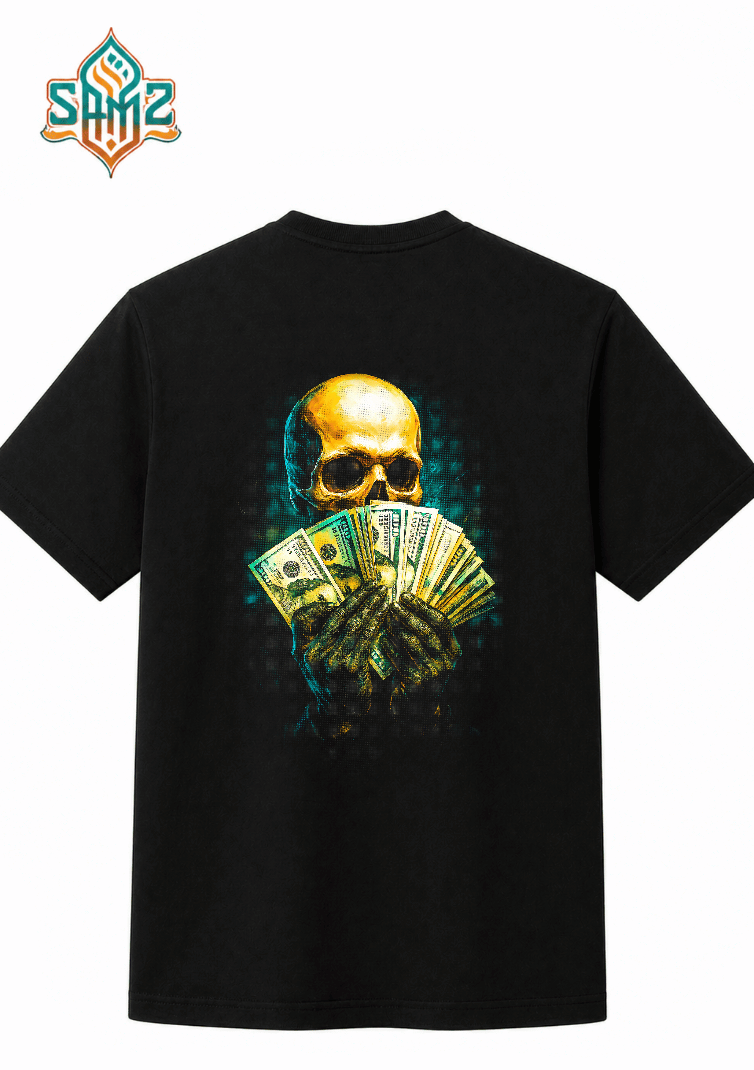 Money Games Pose Dynamic Skull – Premium DTF Transfer Print for T-Shirts | Custom Heat Transfer Design Unisex | High Quality Shirt Printing | SAMZ 24