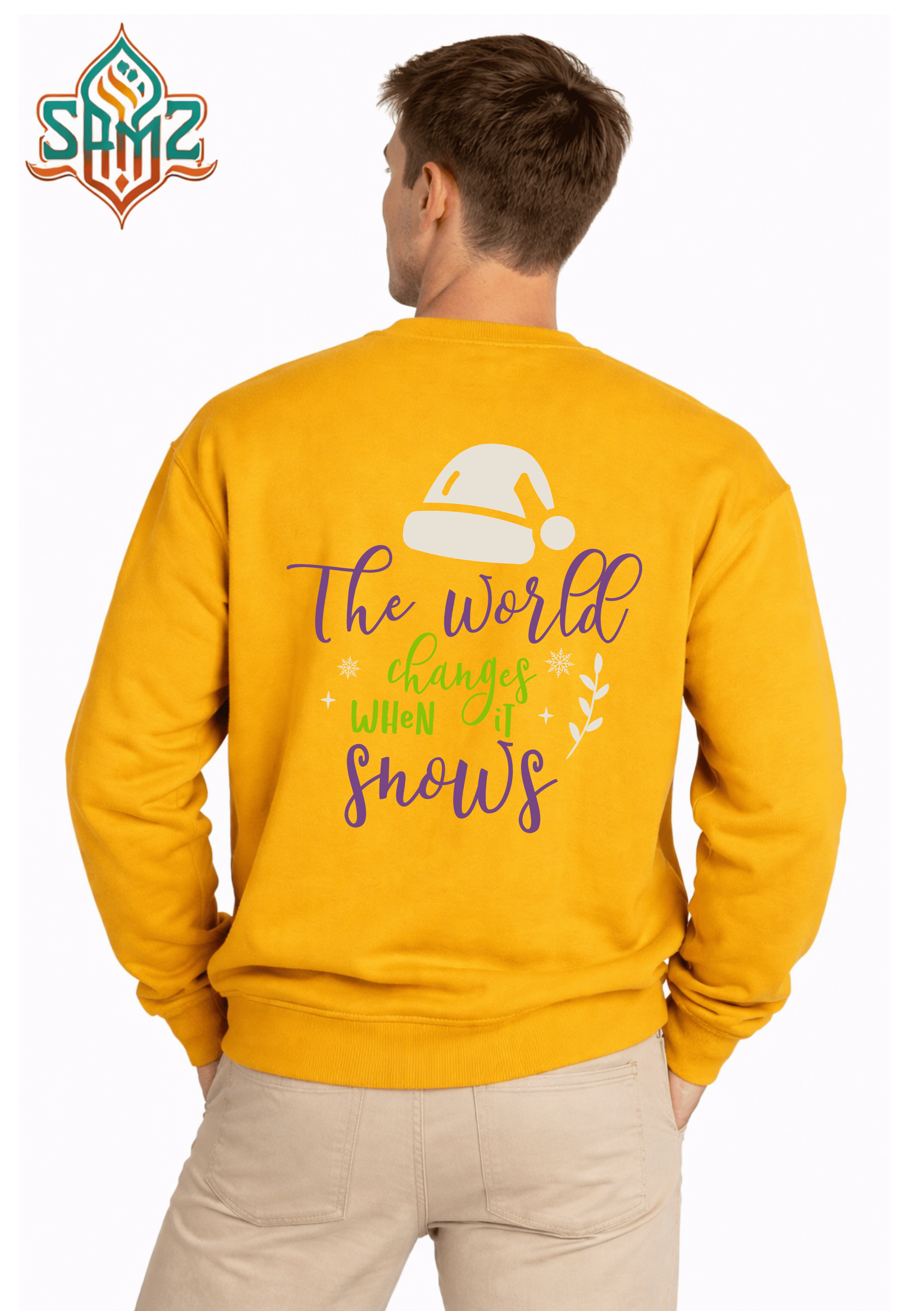 The World Changes When It Snows  – Premium DTF Transfer Print for T-Shirts | Custom Heat Transfer Unisex | High Quality Shirt Printing | SAMZ 24