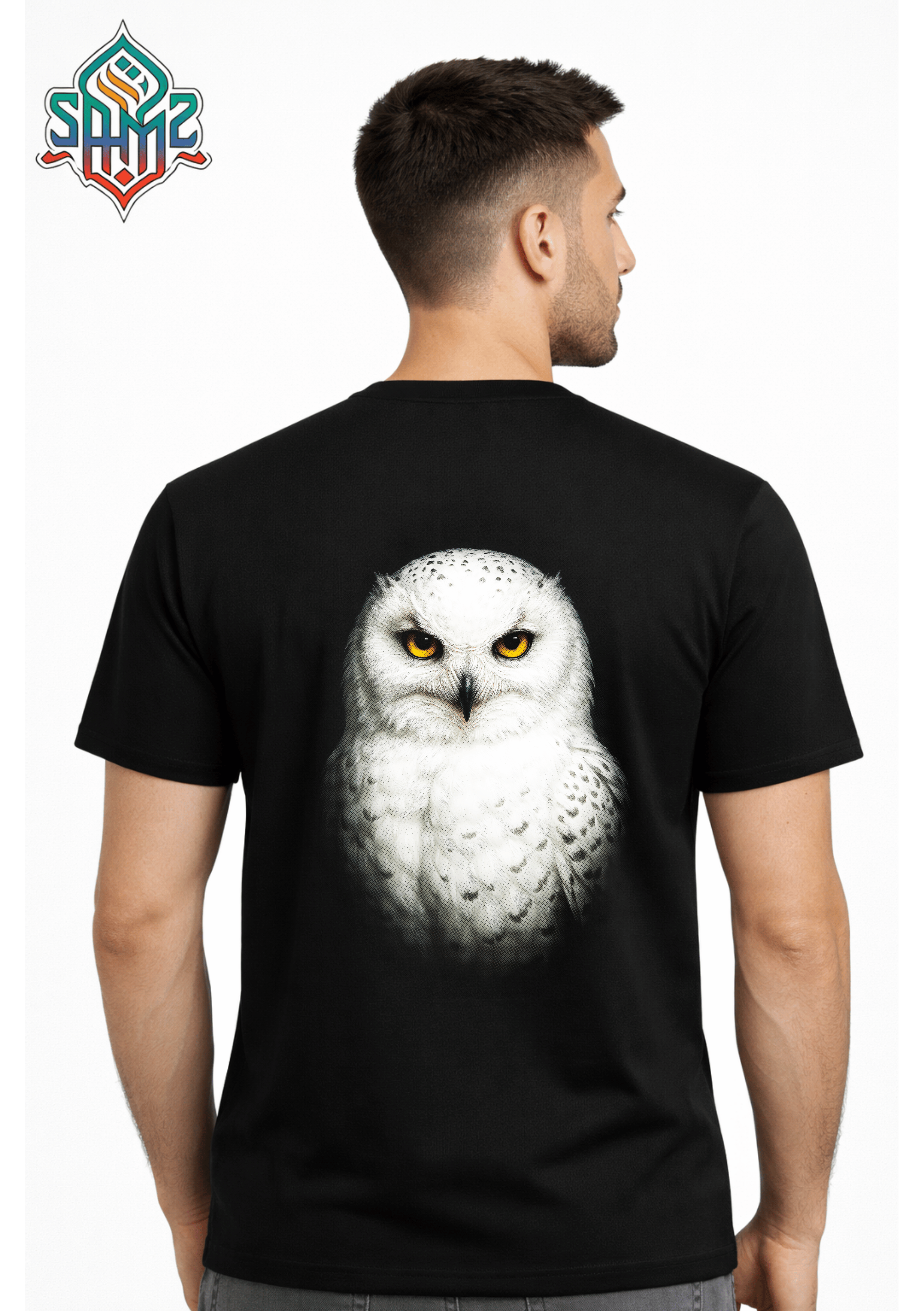 Snowy Owl Portrait – Premium DTF Transfer Print for T-Shirts | Custom Heat Transfer Design Unisex | High Quality Shirt Printing | SAMZ 24