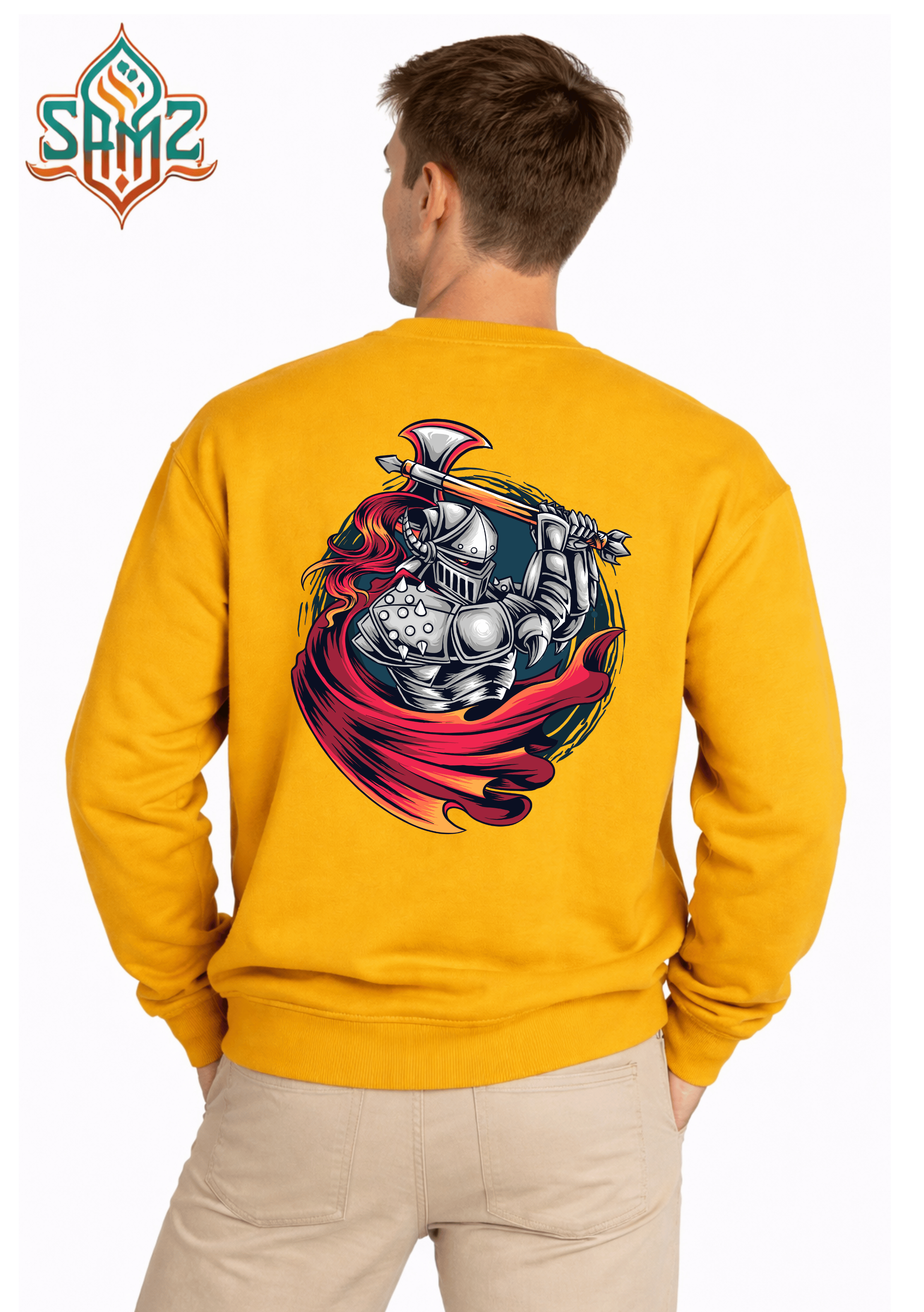 Knight Fire Axe – Premium DTF Transfer Print for T-Shirts | Custom Heat Transfer Unisex | High Quality Shirt Printing | SAMZ 24