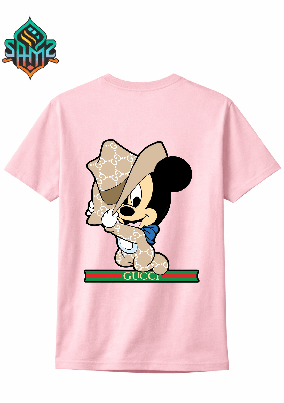 Mickey Mouse Gucci  – Premium DTF Transfer Print for T-Shirts | Custom Heat Transfer Design for Men Women Kids | High Quality Graphic Shirt Printing | SAMZ 24