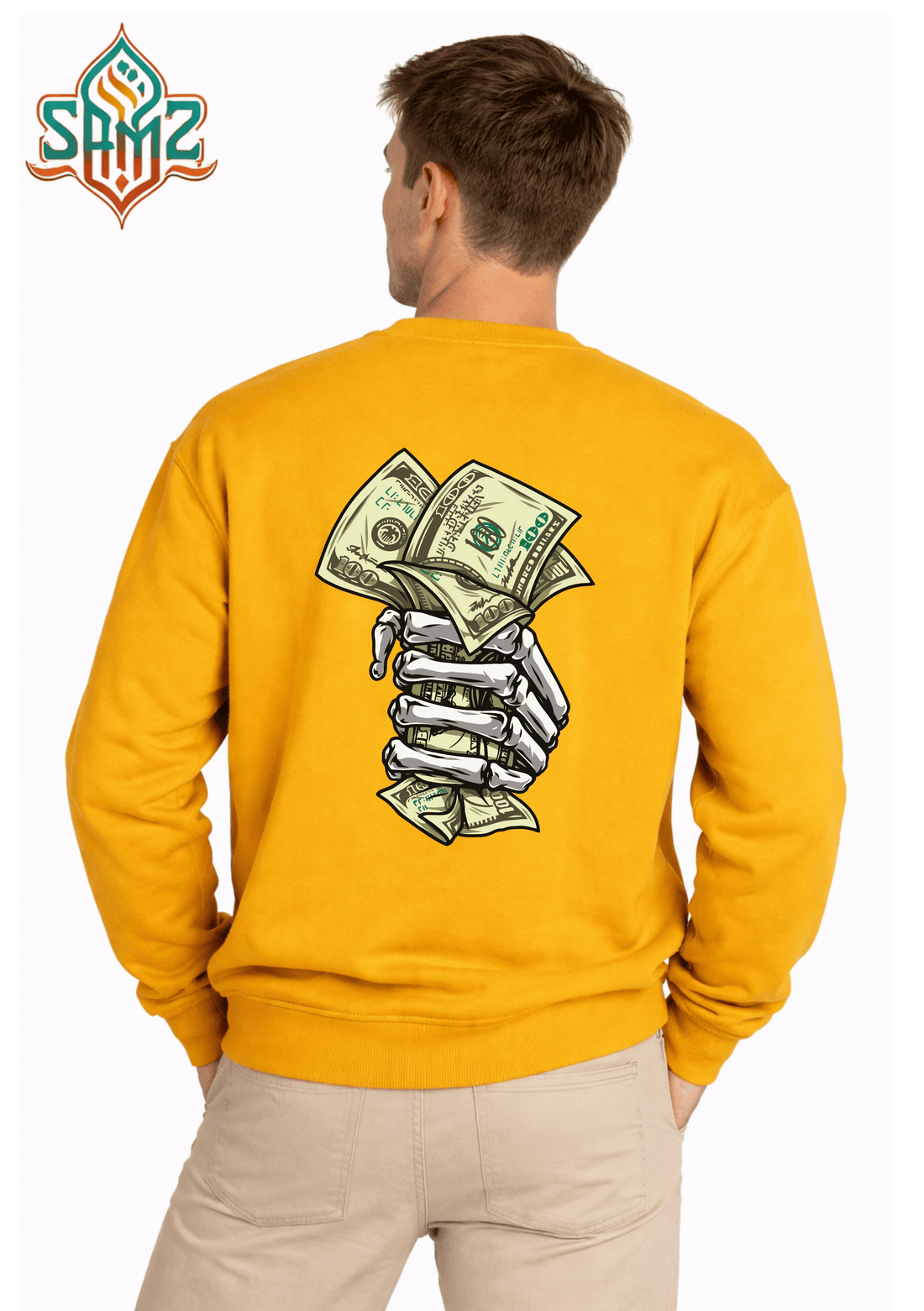 Money Grip Skeleton – Premium DTF Transfer Print for T-Shirts | Custom Heat Transfer Unisex | High Quality Shirt Printing | SAMZ 24