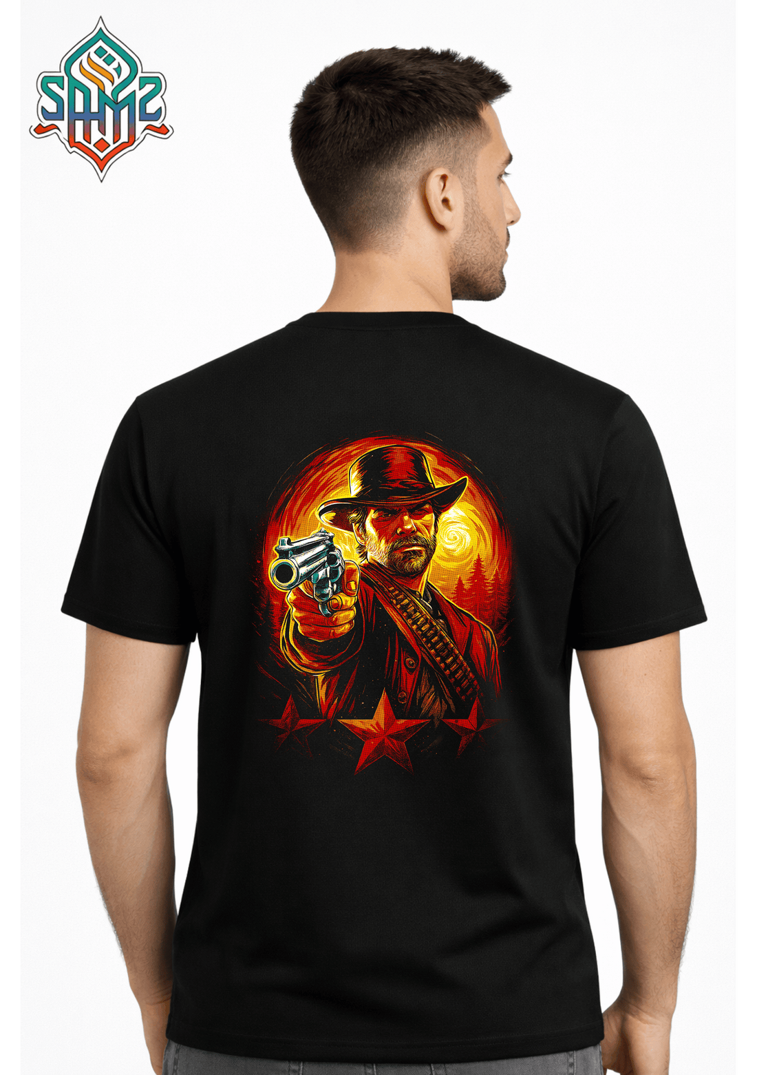 Red Dead Redemption Abstract Art  – Premium DTF Transfer Print for T-Shirts | Custom Heat Transfer Design Unisex | High Quality Shirt Printing | SAMZ 24