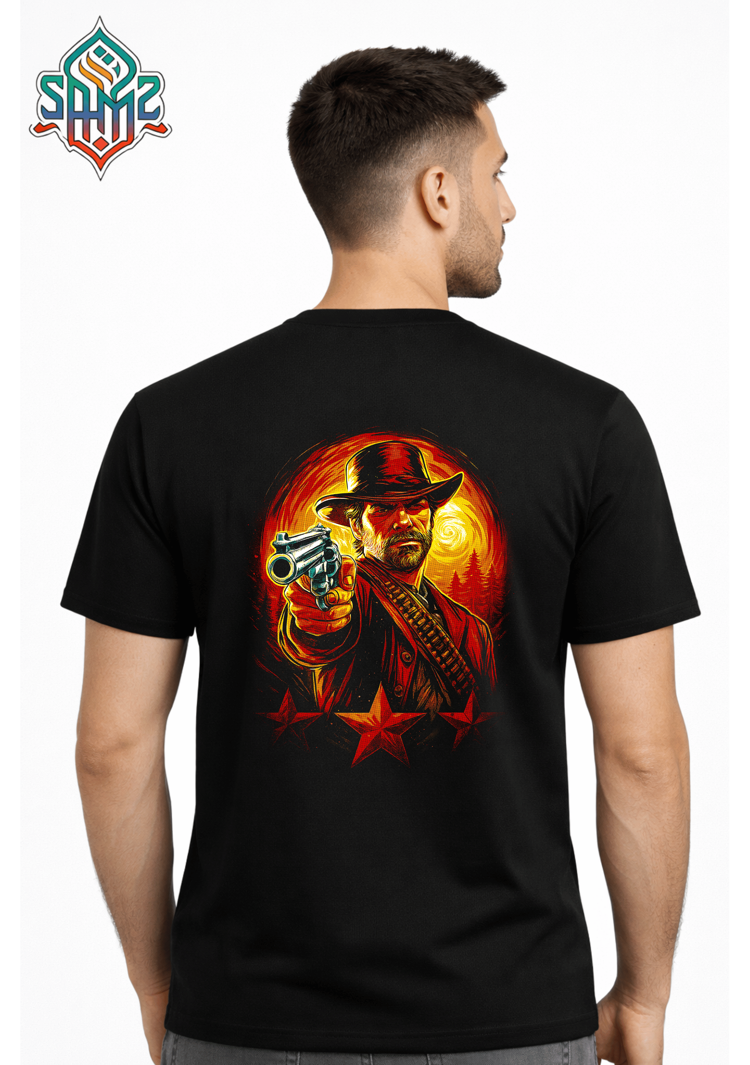 Red Dead Redemption Abstract Art  – Premium DTF Transfer Print for T-Shirts | Custom Heat Transfer Design Unisex | High Quality Shirt Printing | SAMZ 24