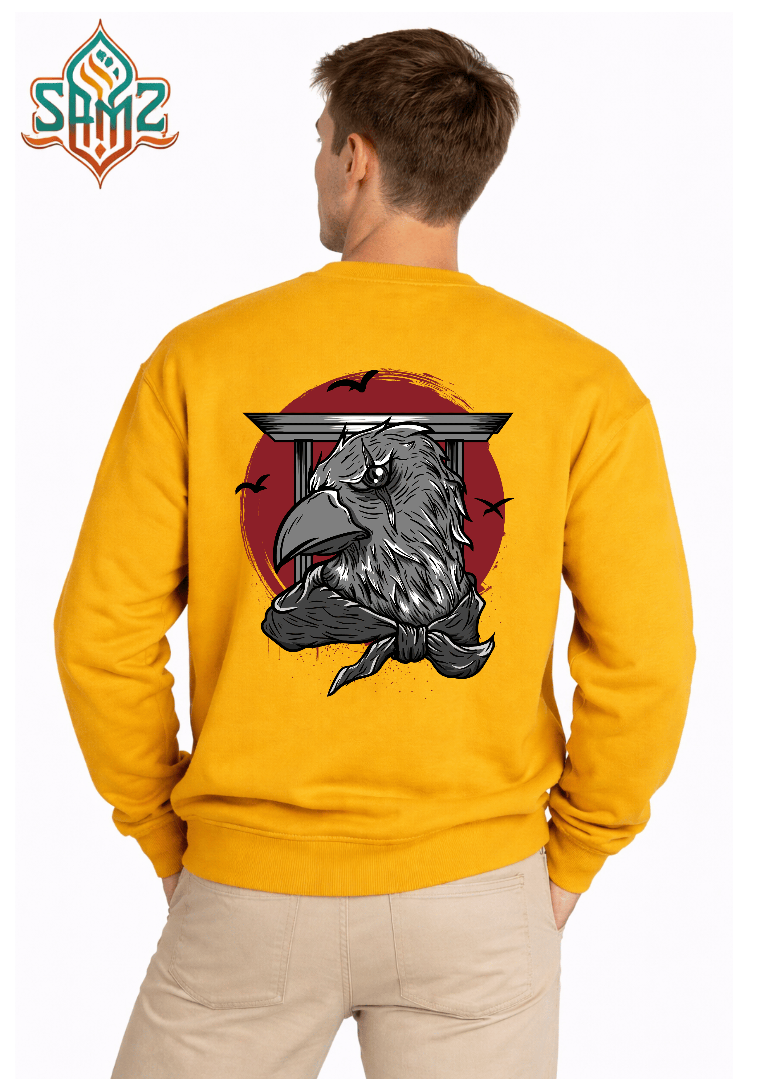 Samurai Crow Warrior – Premium DTF Transfer Print for T-Shirts | Custom Heat Transfer Unisex | High Quality Shirt Printing | SAMZ 24