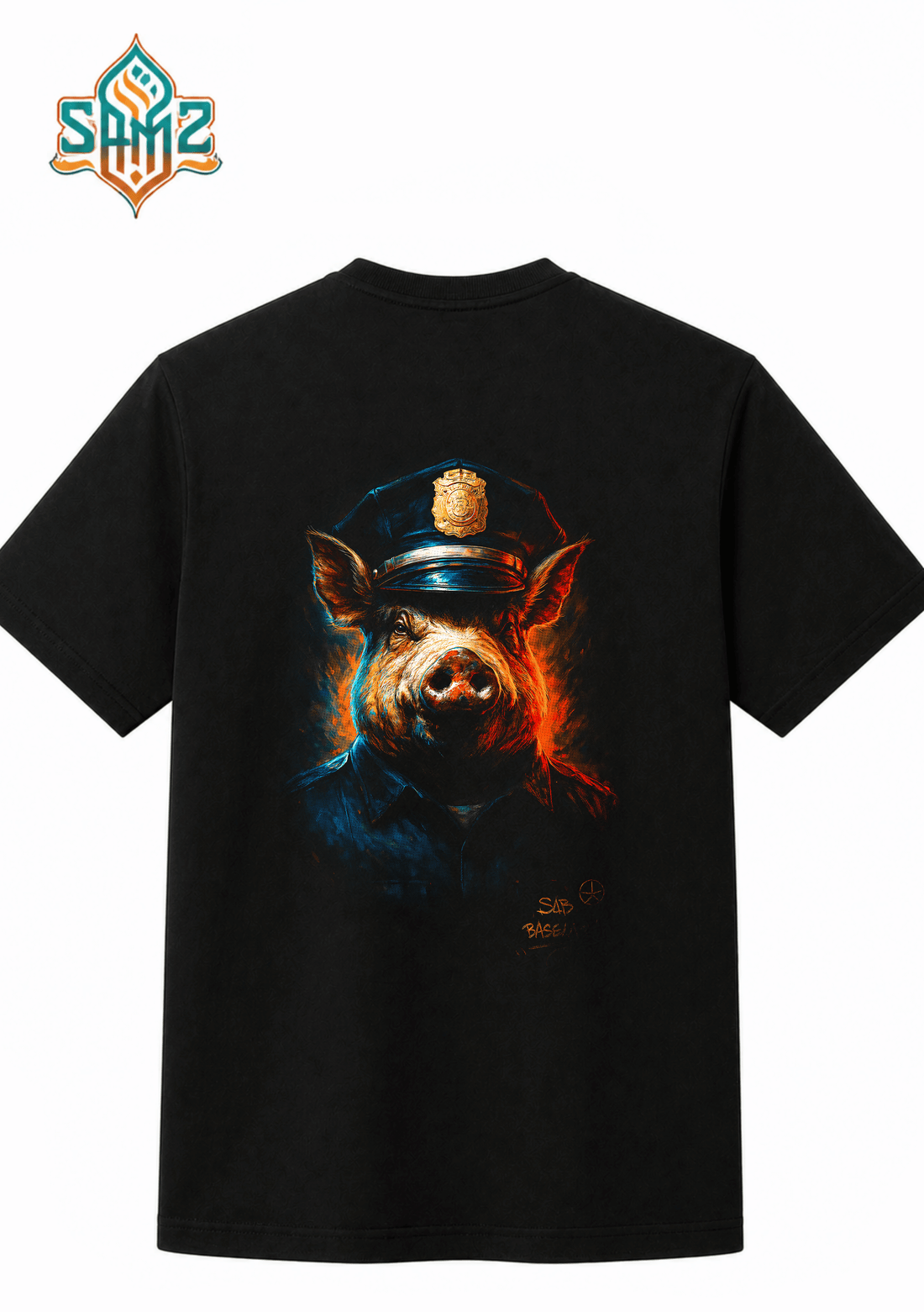 Piggy Cop Bold Print – Premium DTF Transfer Print for T-Shirts | Custom Heat Transfer Design Unisex | High Quality Shirt Printing | SAMZ 24