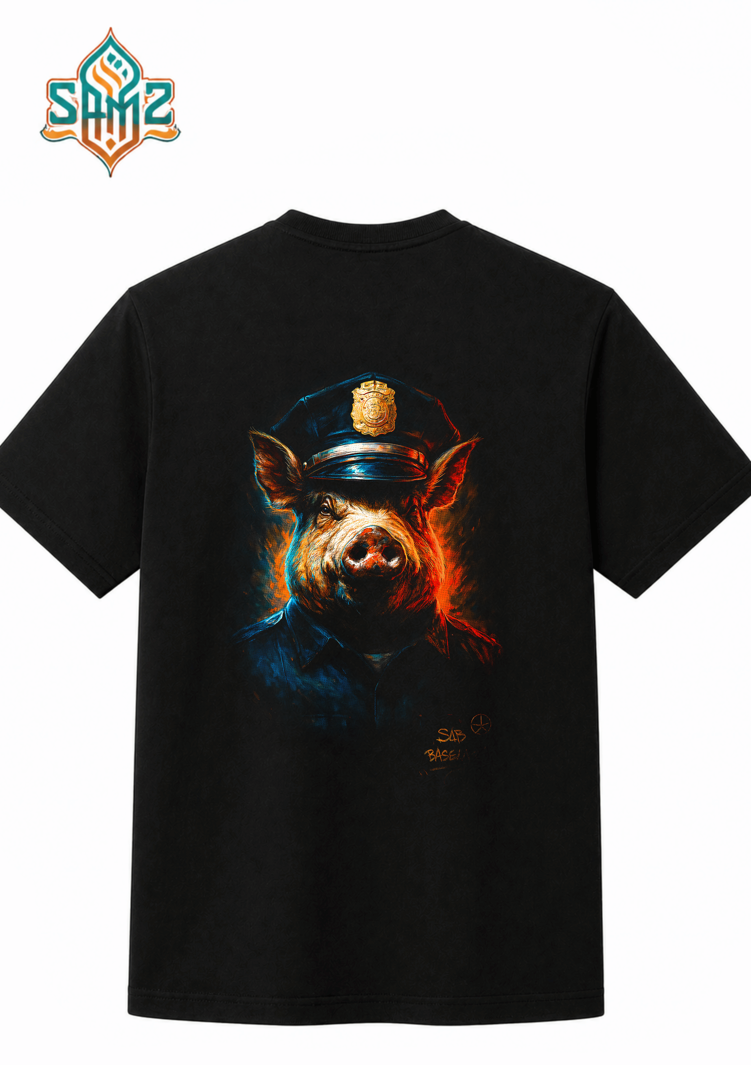 Piggy Cop Bold Print – Premium DTF Transfer Print for T-Shirts | Custom Heat Transfer Design Unisex | High Quality Shirt Printing | SAMZ 24