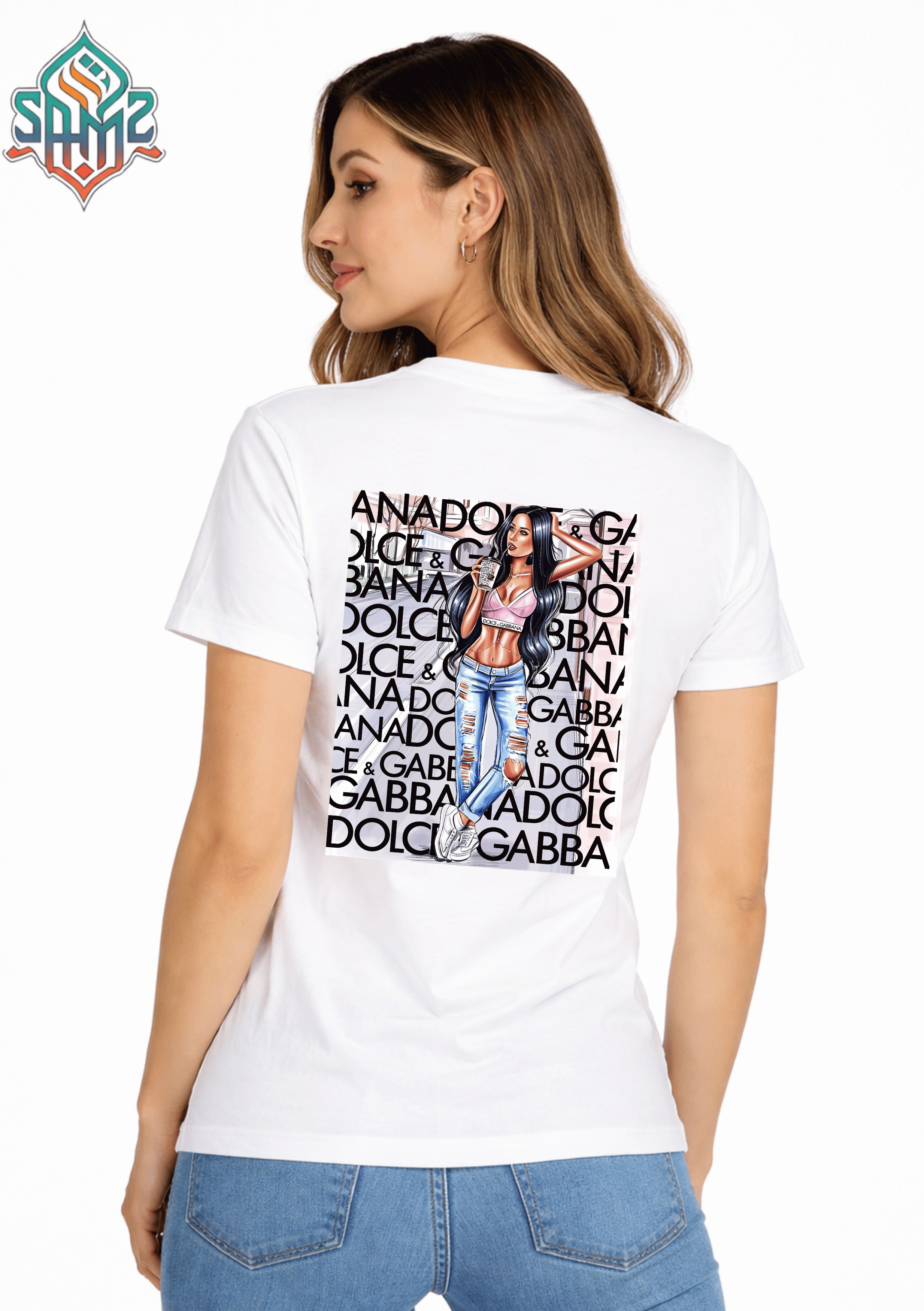 WOMAN DOLCE G– Premium DTF Transfer Print for T-Shirts | Custom Heat Transfer Design for Men Women Kids | High Quality Graphic Shirt Printing | SAMZ 24