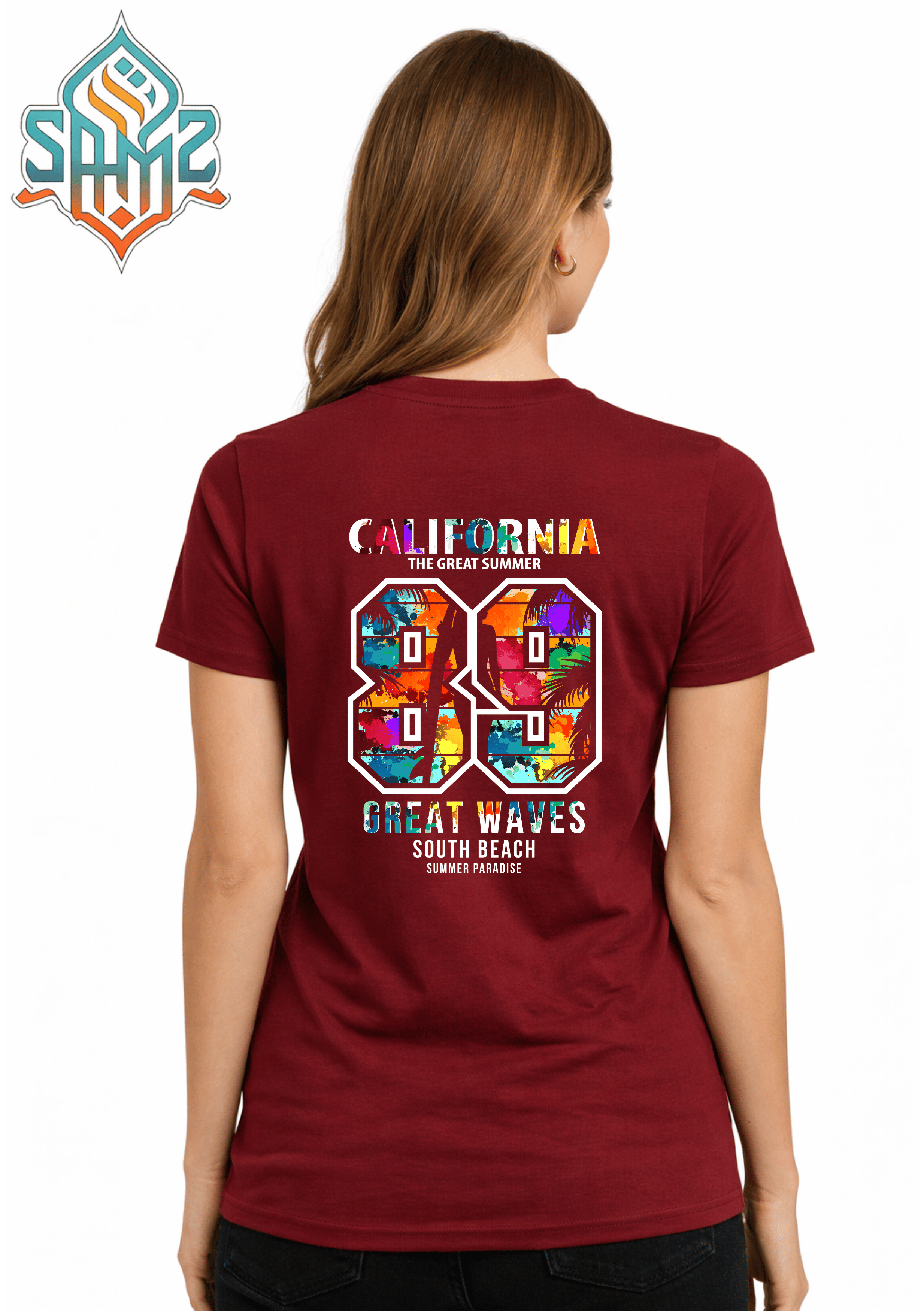 California Summer 89 – Premium DTF Transfer Print for T-Shirts | Custom Heat Transfer Unisex | High Quality Shirt Printing | SAMZ 24