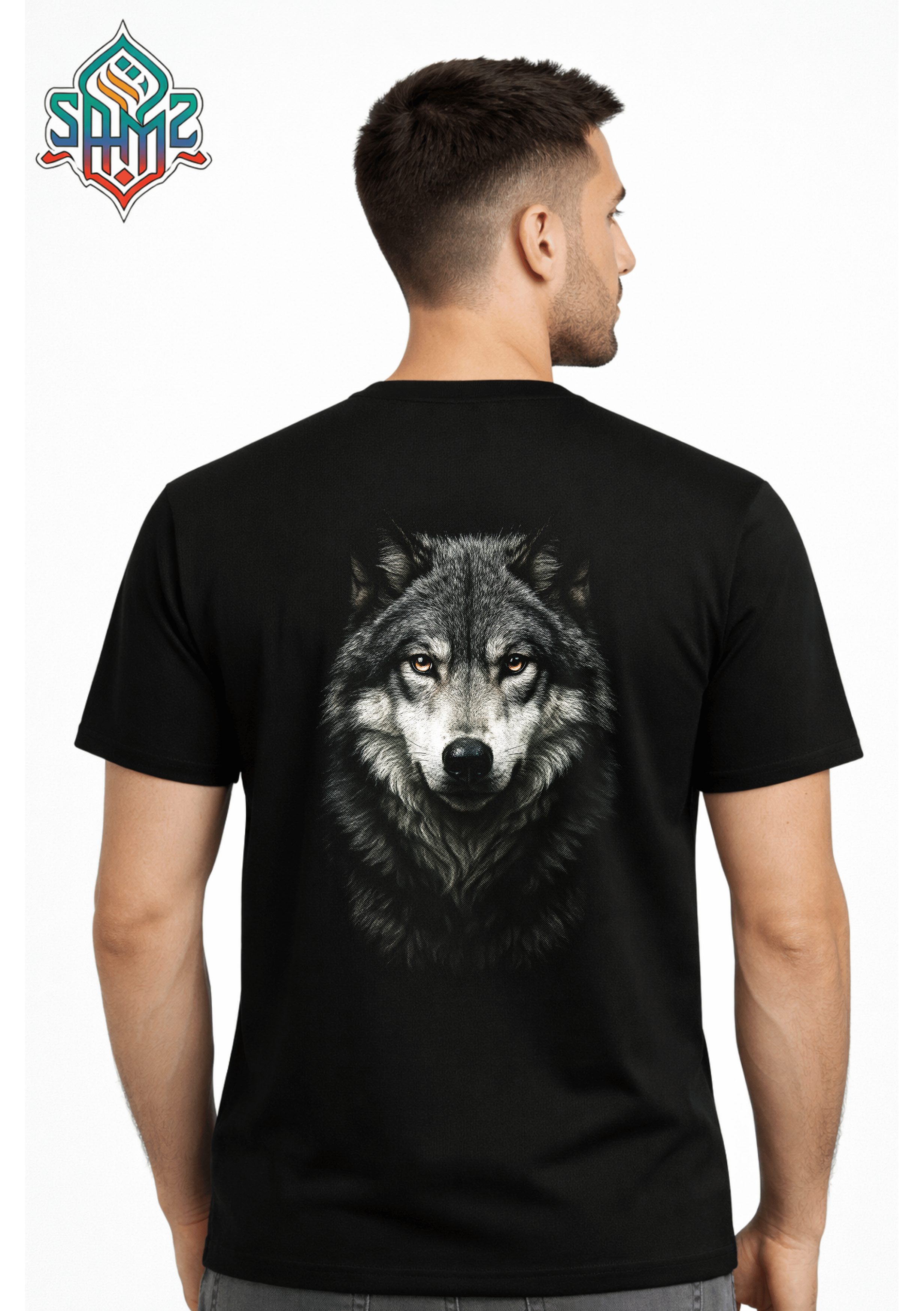 Majestic Wolf Portrait – Premium DTF Transfer Print for T-Shirts | Custom Heat Transfer Design Unisex | High Quality Shirt Printing | SAMZ 24