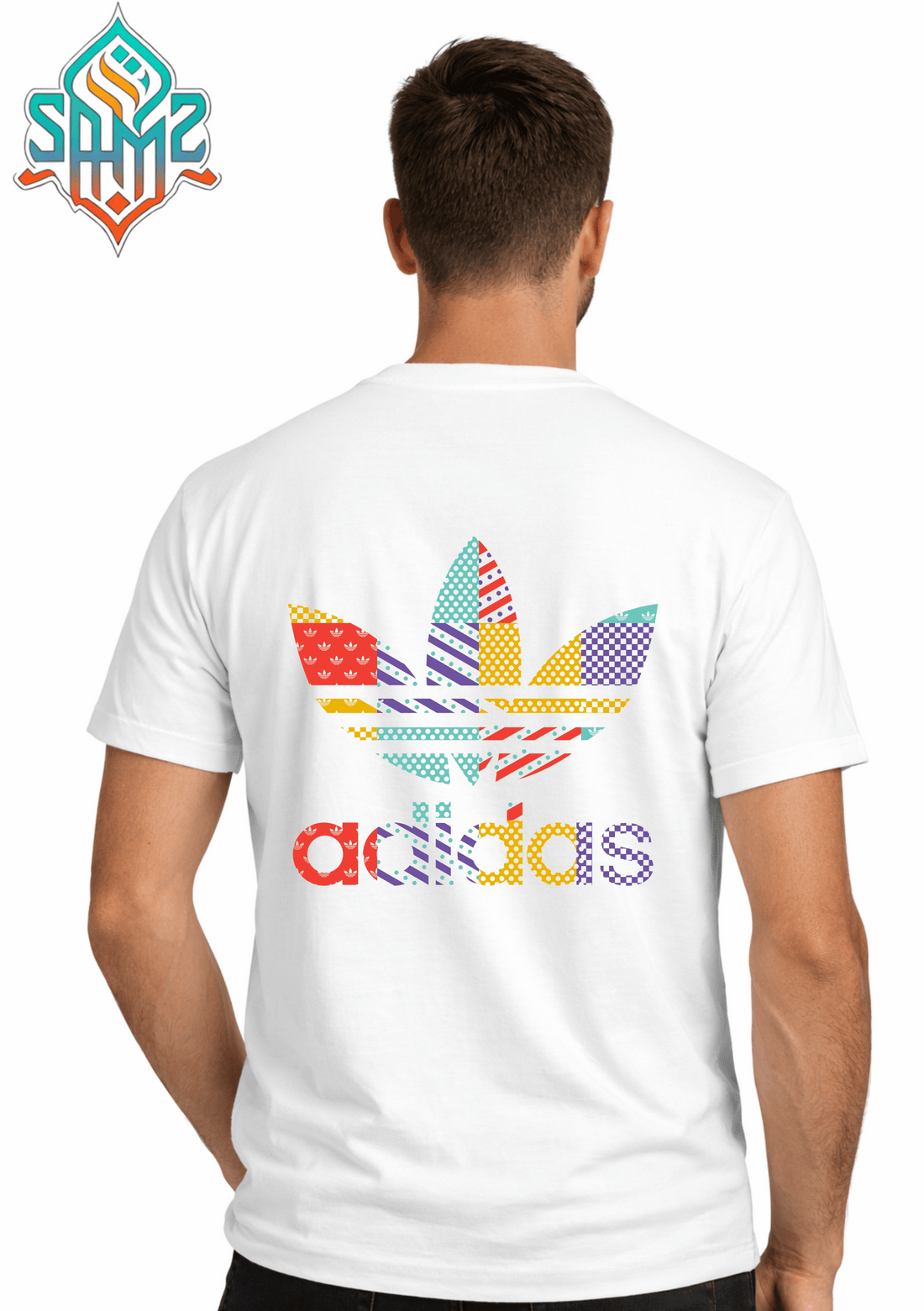 Adidas Pattern Retro – Premium DTF Transfer Print for T-Shirts | Custom Heat Transfer Design Unisex | High Quality Shirt Printing | SAMZ 24