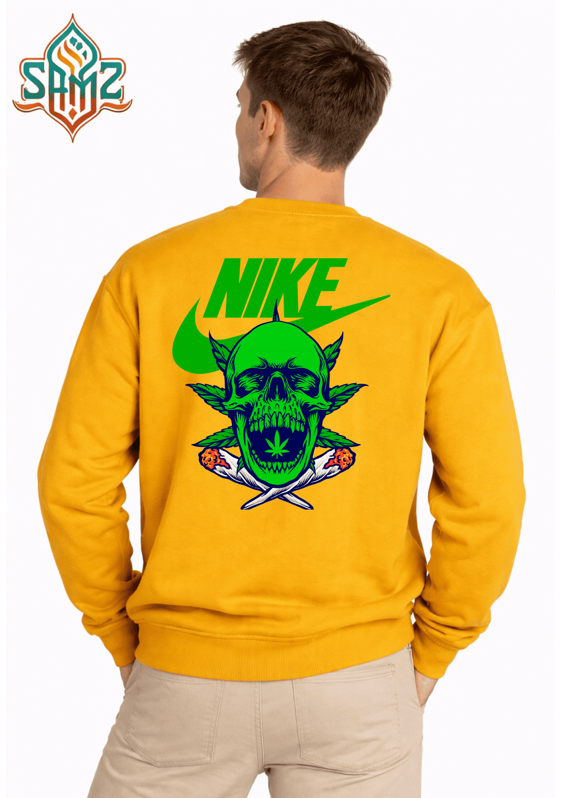 Nike Skull Cannabis Graphic – Premium DTF Transfer Print for T-Shirts | Custom Heat Transfer Unisex | High Quality Shirt Printing | SAMZ 24
