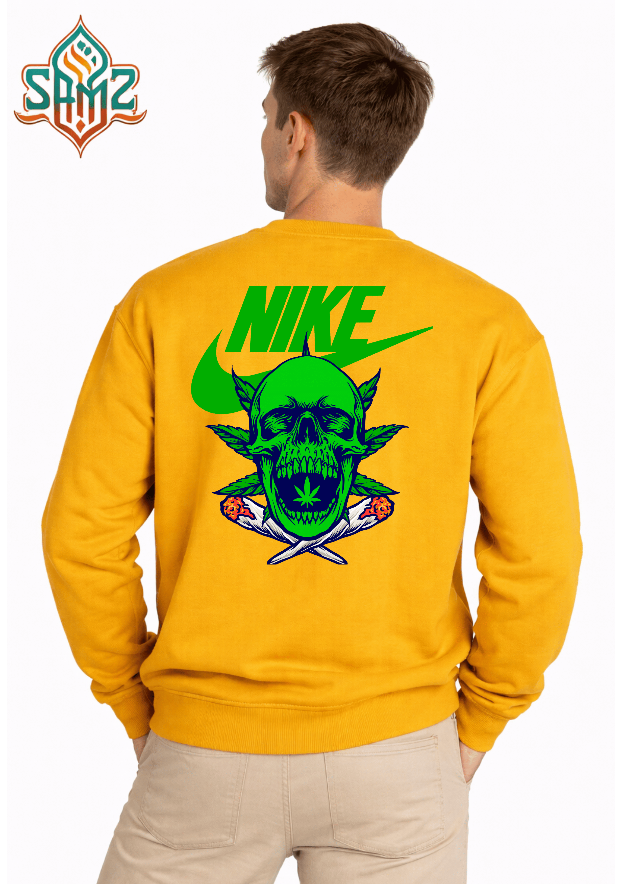 Nike Skull Cannabis Graphic – Premium DTF Transfer Print for T-Shirts | Custom Heat Transfer Unisex | High Quality Shirt Printing | SAMZ 24