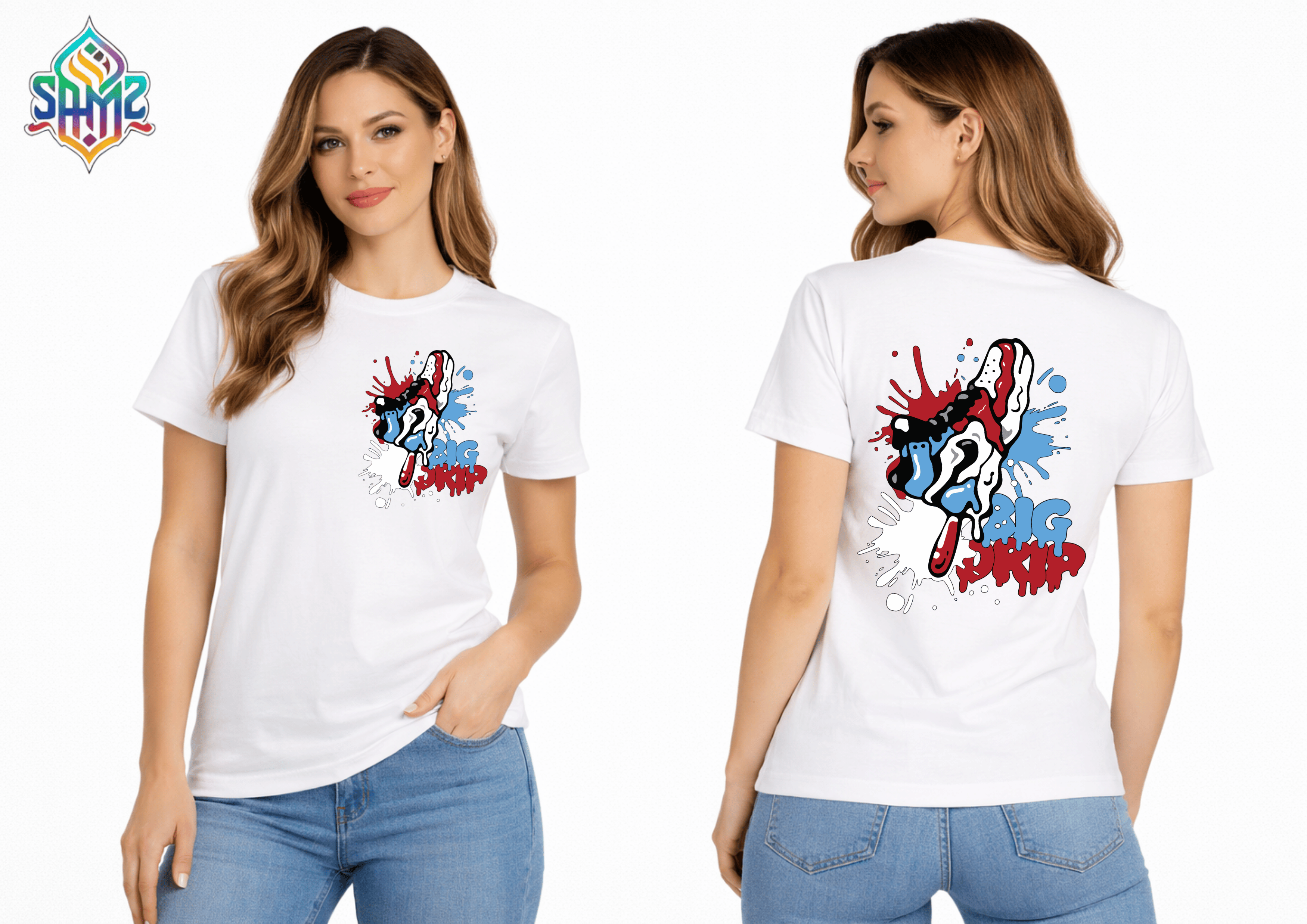 Big Drip Shoe Design – Premium DTF Transfer Print for T-Shirts | Custom Heat Transfer Design for Men Women Kids | High Quality Graphic Shirt Printing | SAMZ 24