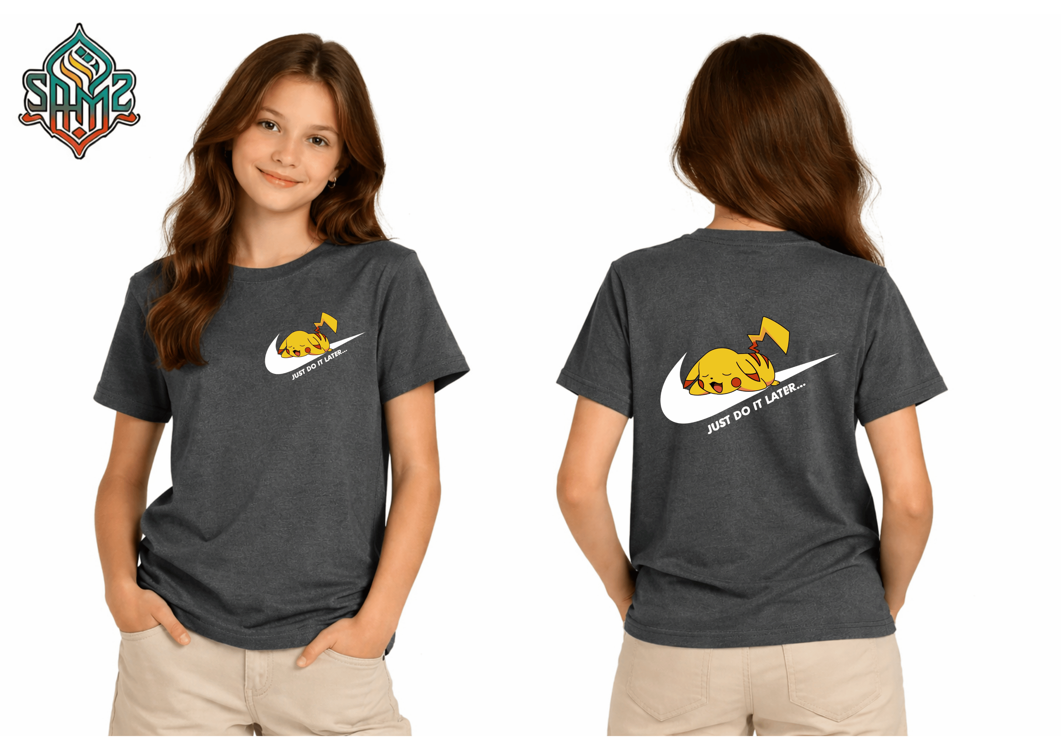 Just Do It Later Pikachu Nike – Premium DTF Transfer Print for T-Shirts | Custom Heat Transfer Design for Men Women Kids | High Quality Graphic Shirt Printing | SAMZ 24