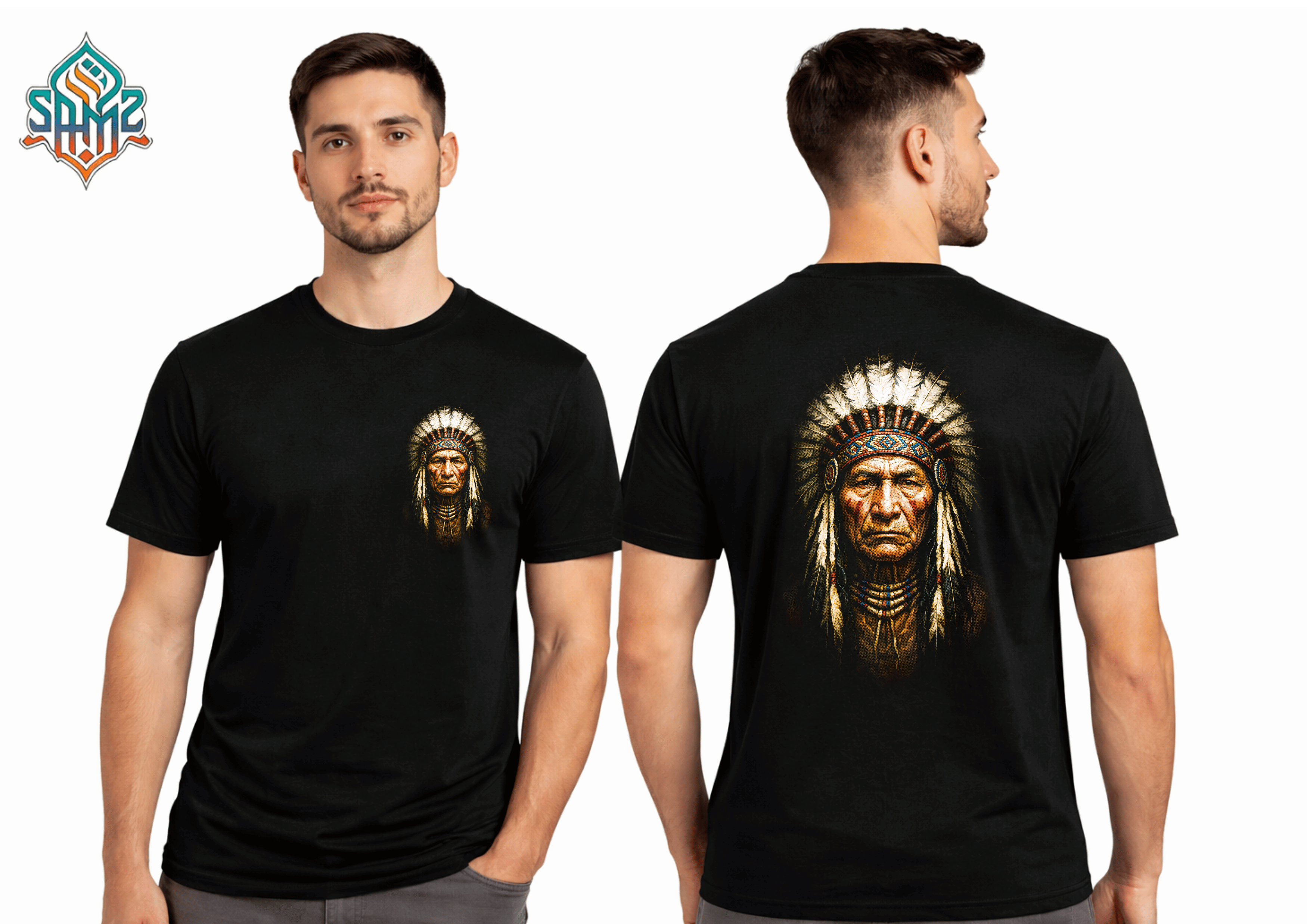 Noble Tribal Chief – Premium DTF Transfer Print for T-Shirts | Custom Heat Transfer Design Unisex | High Quality Shirt Printing | SAMZ 24