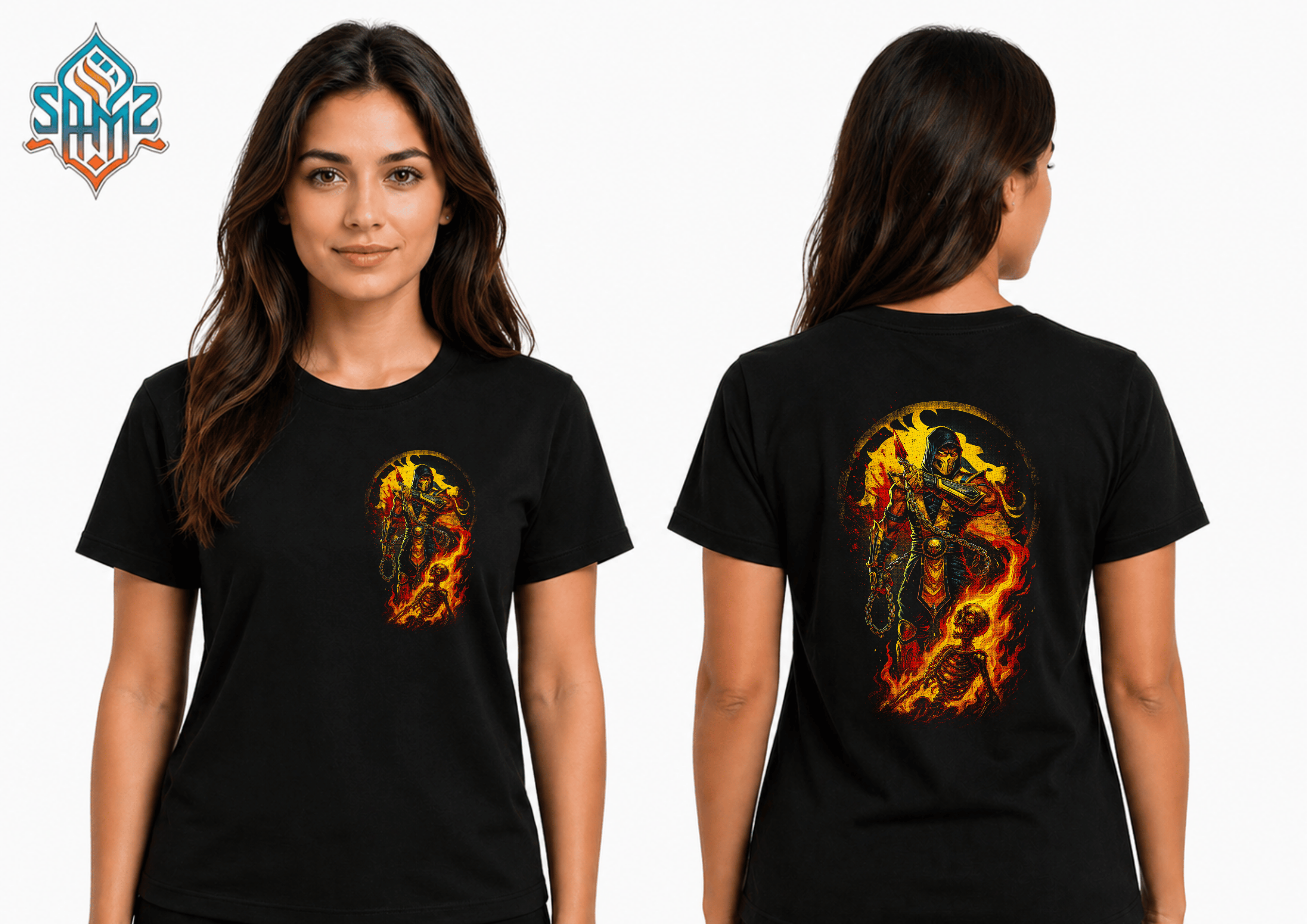 Scorpion Mortal Kombat – Premium DTF Transfer Print for T-Shirts | Custom Heat Transfer Design Unisex | High Quality Shirt Printing | SAMZ 24