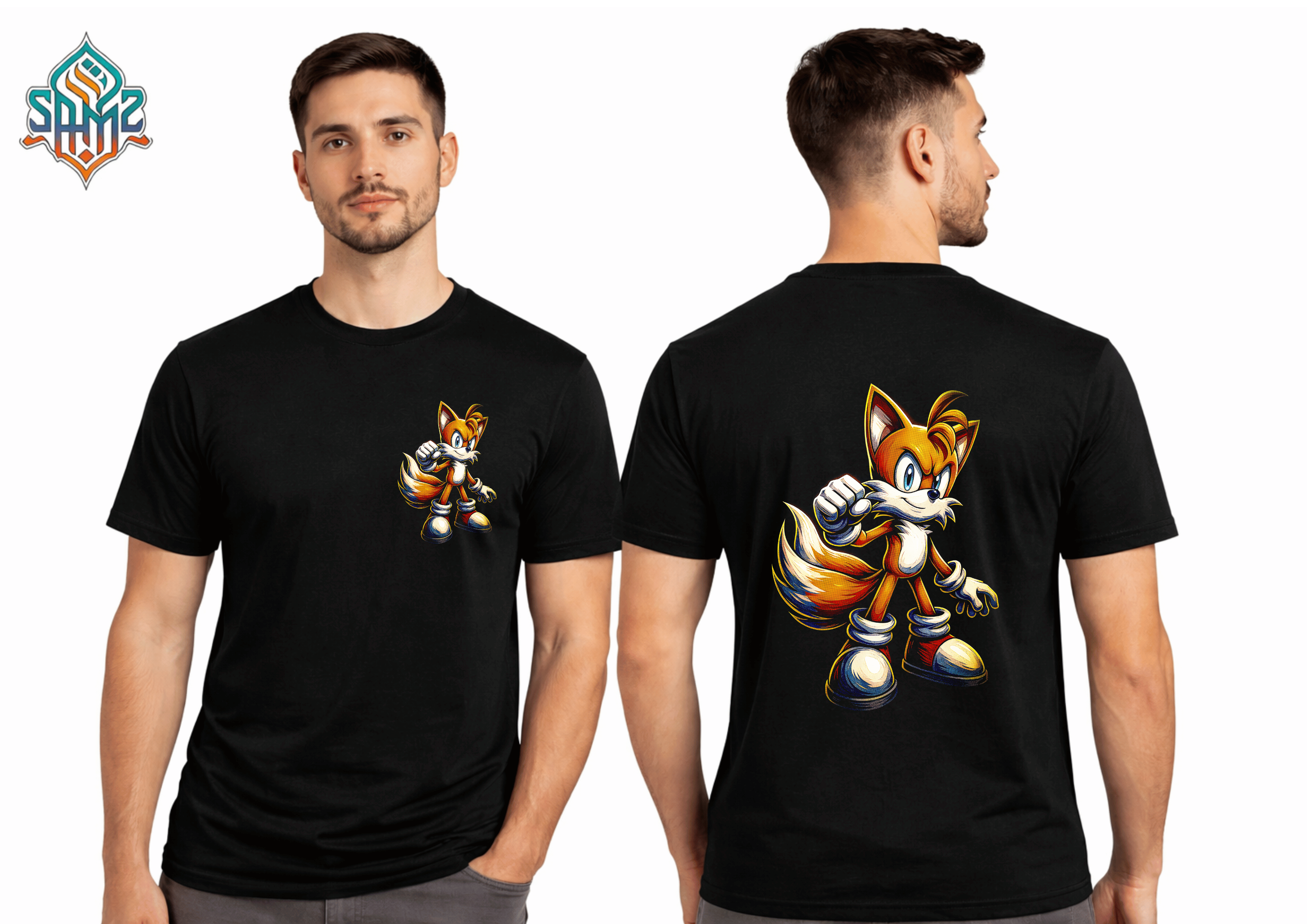 Tails Fox Classic Character – Premium DTF Transfer Print for T-Shirts | Custom Heat Transfer Design Unisex | High Quality Shirt Printing | SAMZ 24