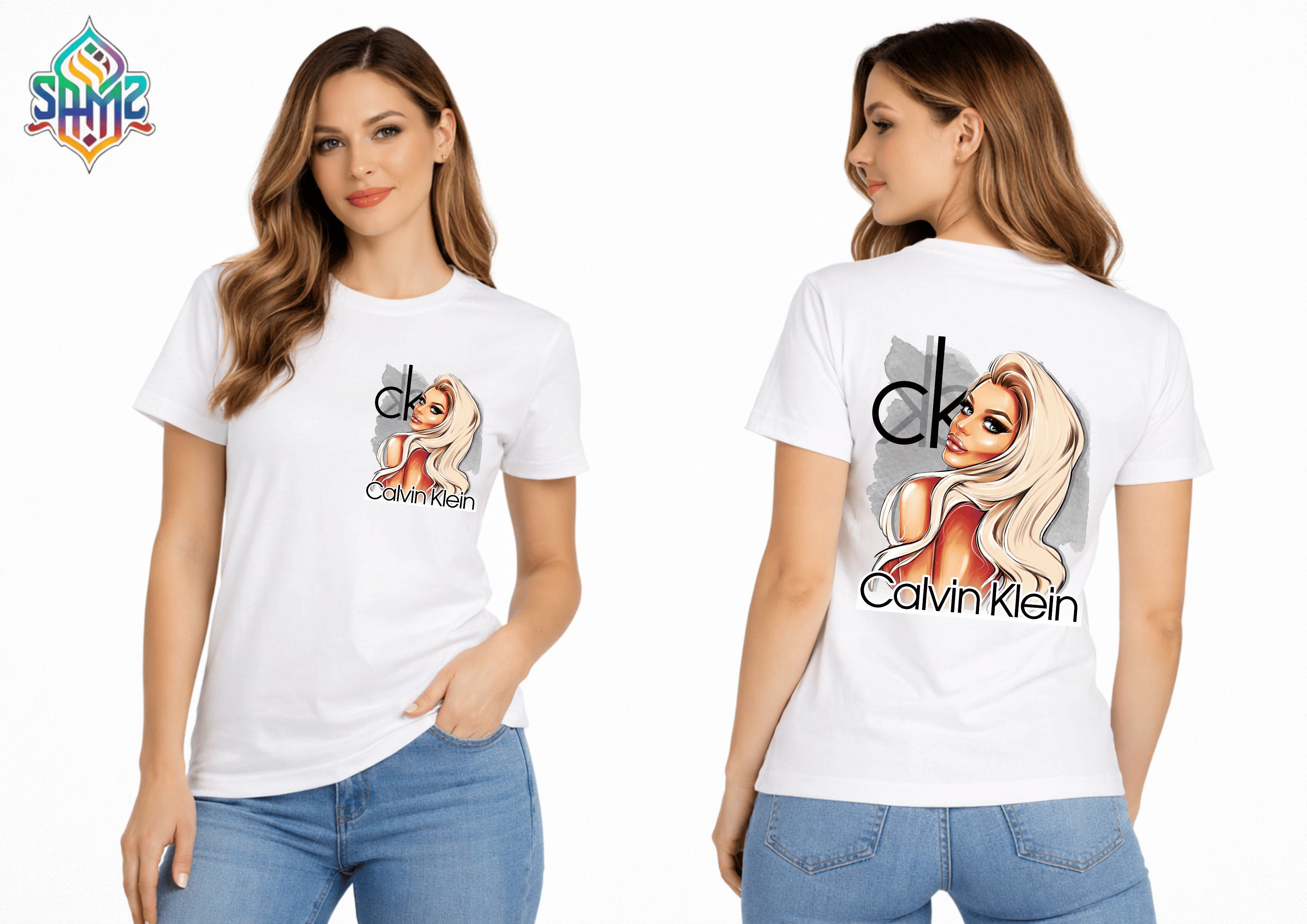 WOMAN CALVIN KLEIN – Premium DTF Transfer Print for T-Shirts | Custom Heat Transfer Design for Men Women Kids | High Quality Graphic Shirt Printing | SAMZ 24