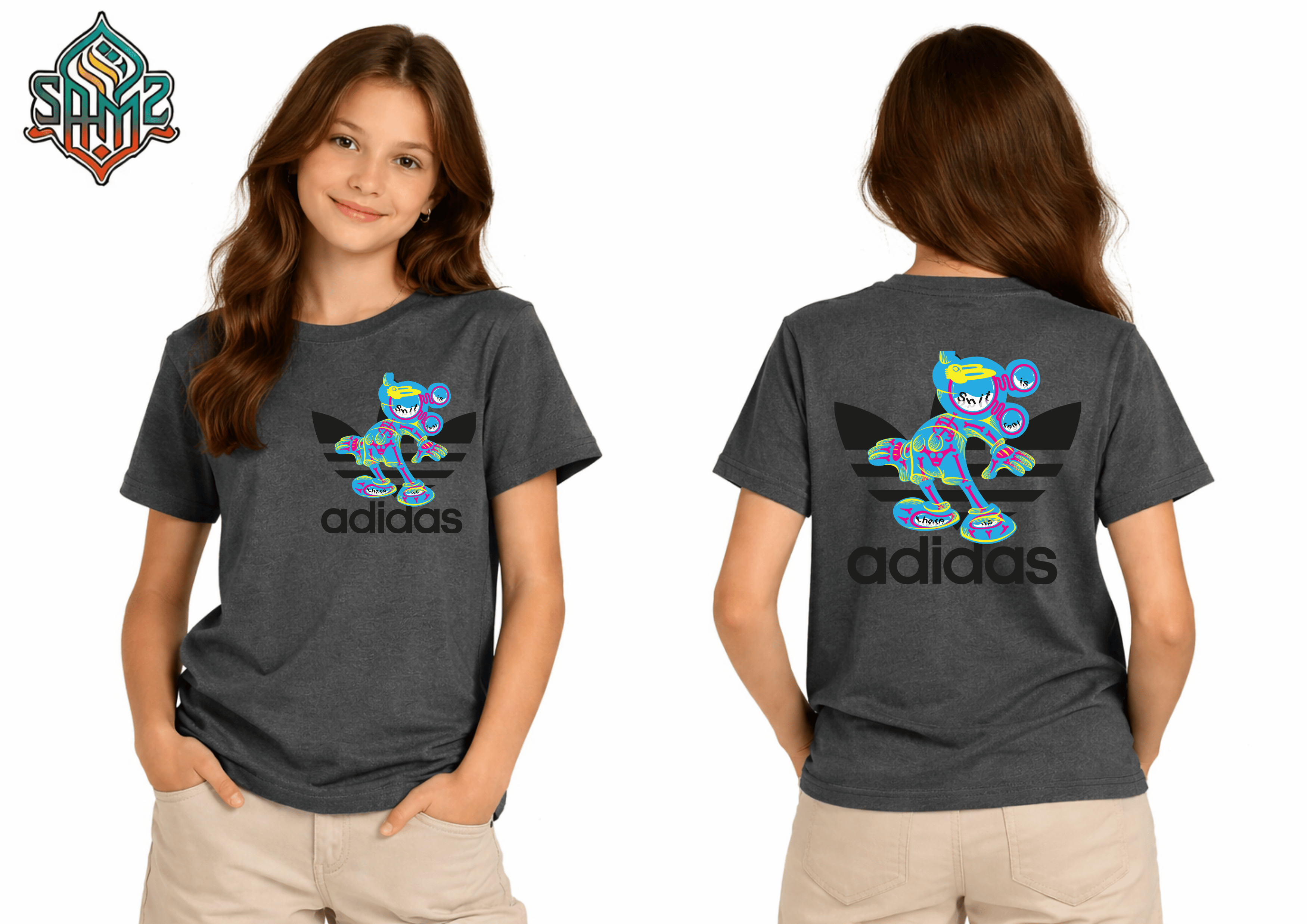 ADIDAS  – Premium DTF Transfer Print for T-Shirts | Custom Heat Transfer Design for Men Women Kids | High Quality Graphic Shirt Printing | SAMZ 24