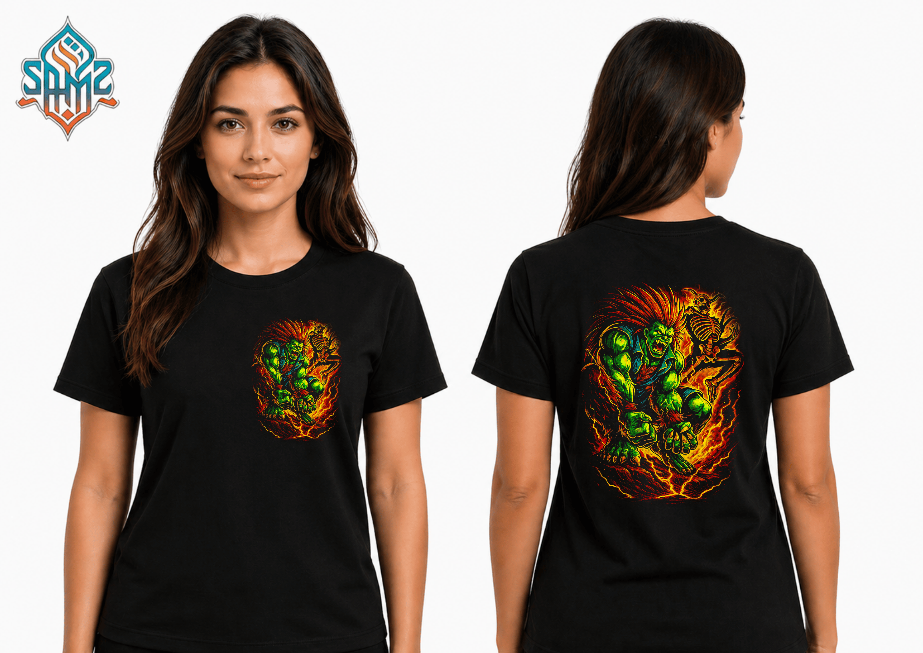 Blanka Street Fighter – Premium DTF Transfer Print for T-Shirts | Custom Heat Transfer Design Unisex | High Quality Shirt Printing | SAMZ 24