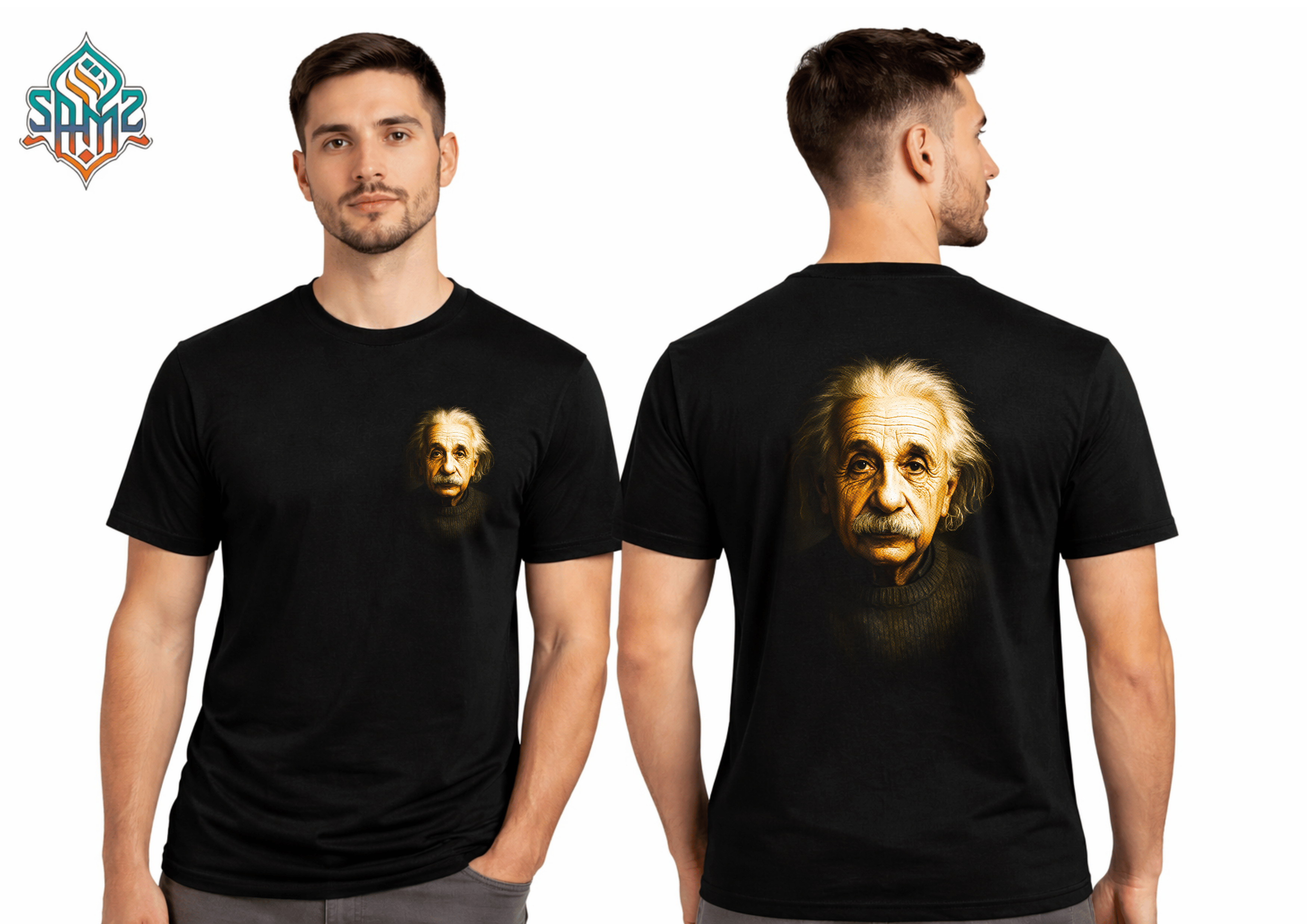 Albert Einstein Portrait – Premium DTF Transfer Print for T-Shirts | Custom Heat Transfer Design Unisex | High Quality Shirt Printing | SAMZ 24