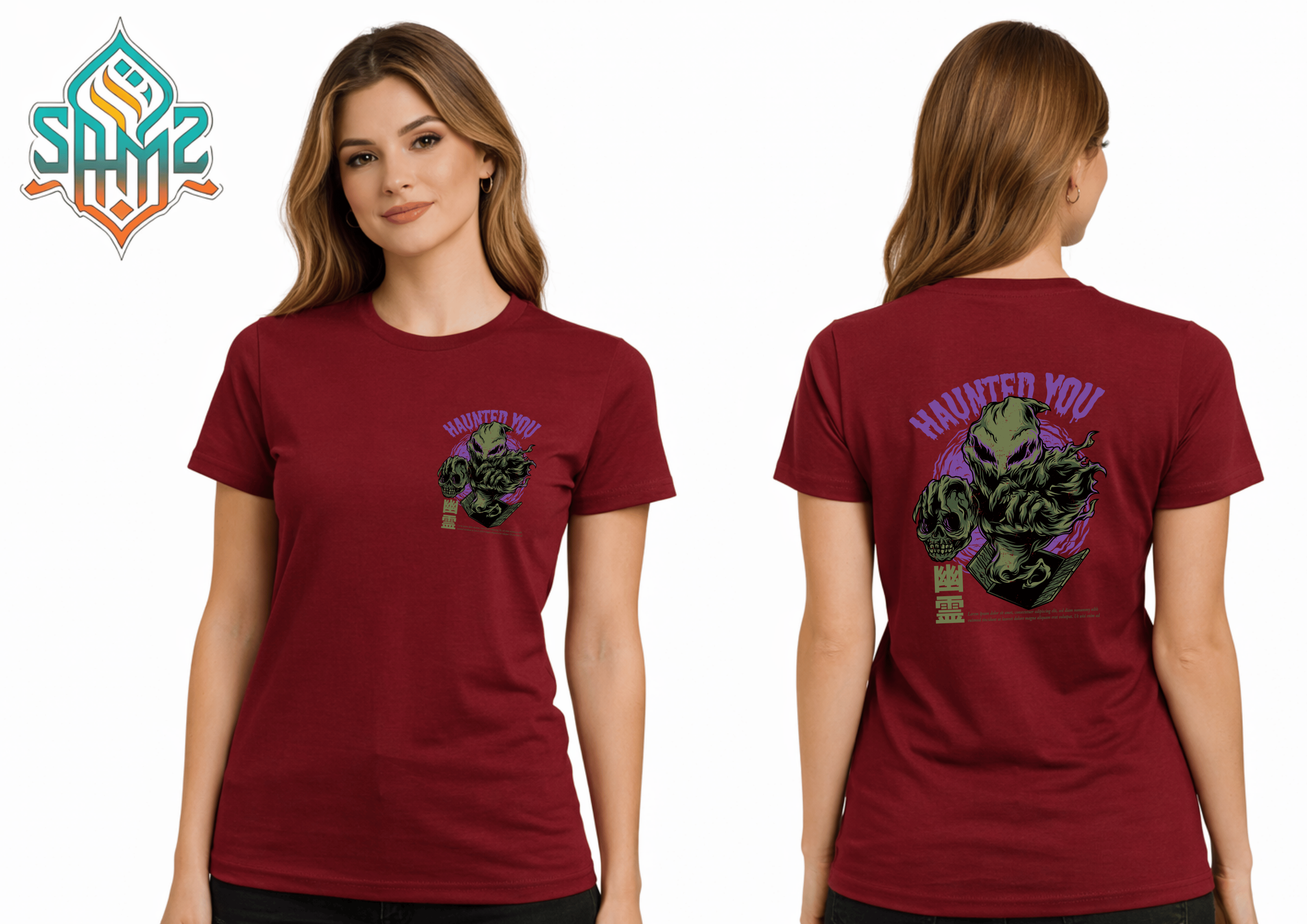 HAUNTED YOU Skull – Premium DTF Transfer Print for T-Shirts | Custom Heat Transfer Unisex | High Quality Shirt Printing | SAMZ 24