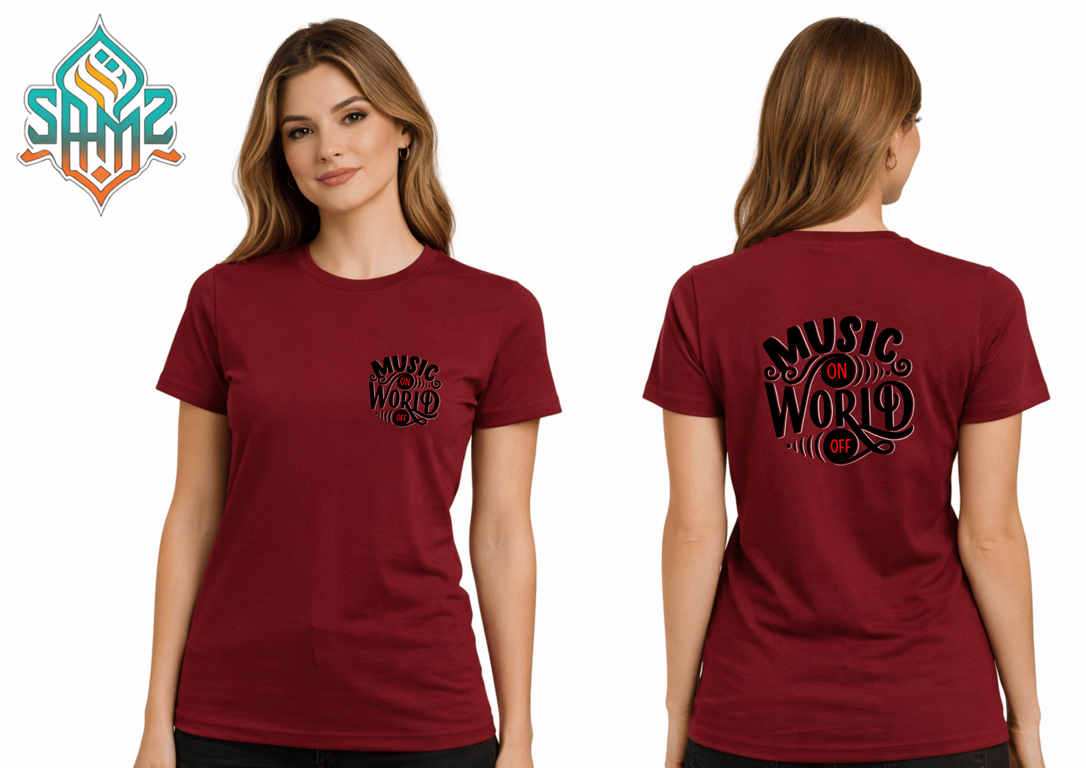 Music On World Off – Premium DTF Transfer Print for T-Shirts | Custom Heat Transfer Unisex | High Quality Shirt Printing | SAMZ 24