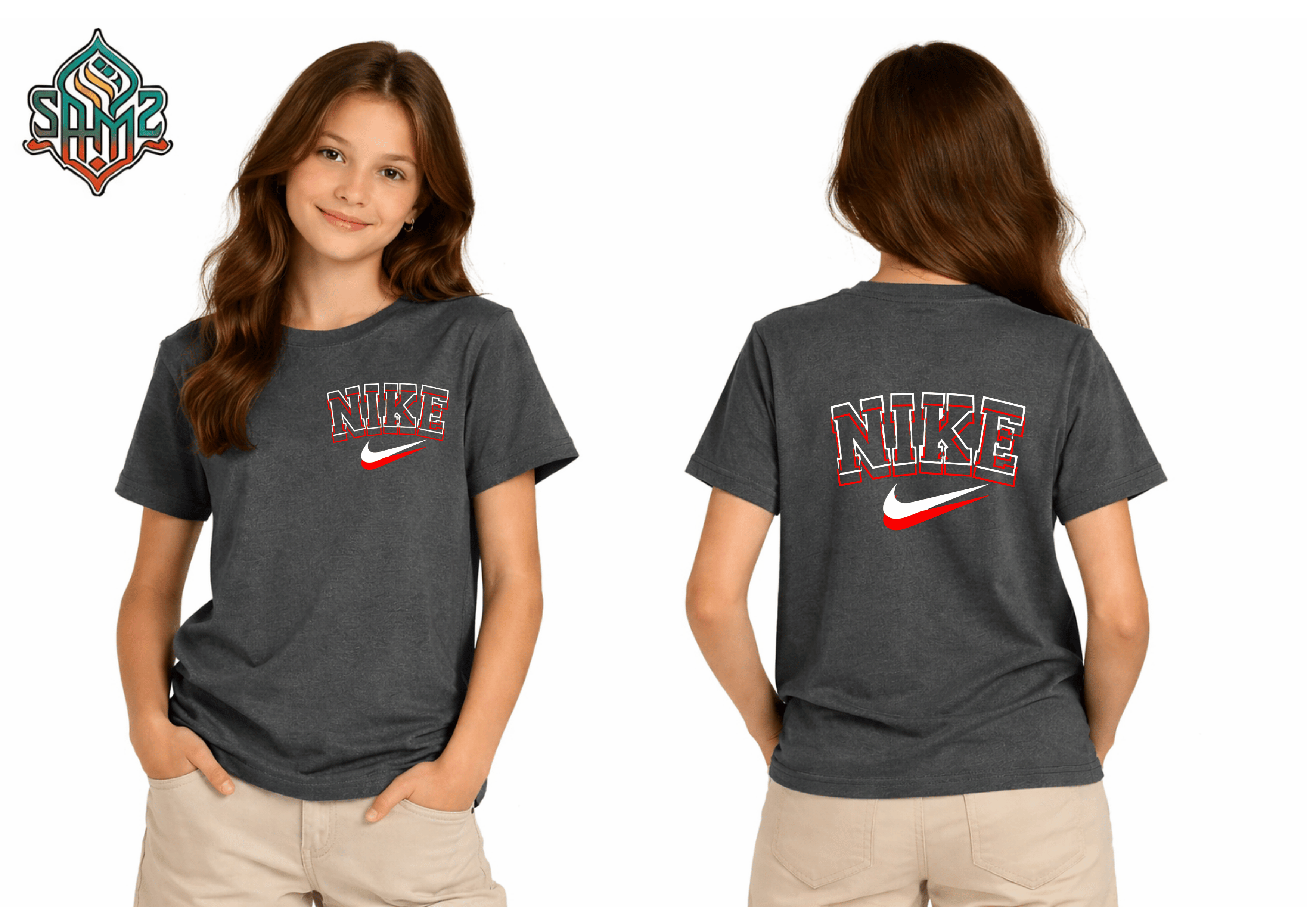 Double Layer Nike Design – Premium DTF Transfer Print for T-Shirts | Custom Heat Transfer Design for Men Women Kids | High Quality Graphic Shirt Printing | SAMZ 24
