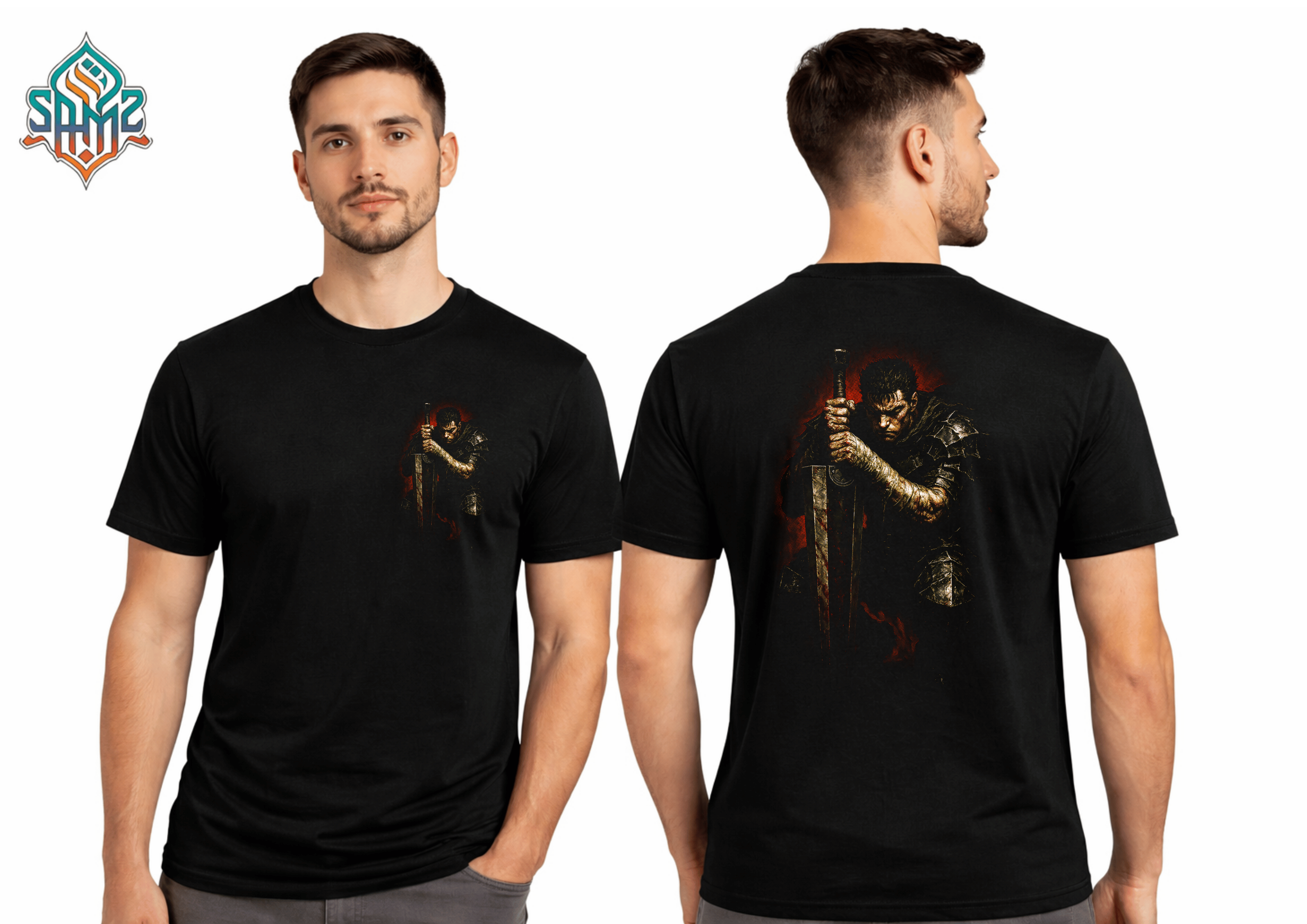 Dark Medieval Warrior – Premium DTF Transfer Print for T-Shirts | Custom Heat Transfer Design Unisex | High Quality Shirt Printing | SAMZ 24