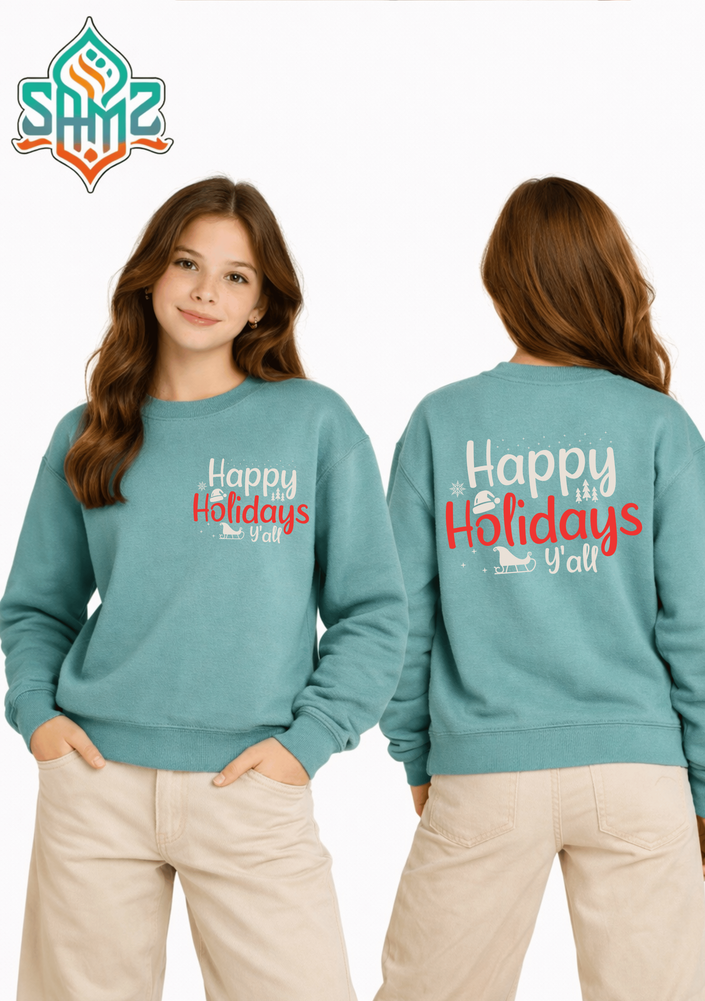 Happy Holidays Y’all – Premium DTF Transfer Print for T-Shirts | Custom Heat Transfer Unisex | High Quality Shirt Printing | SAMZ 24