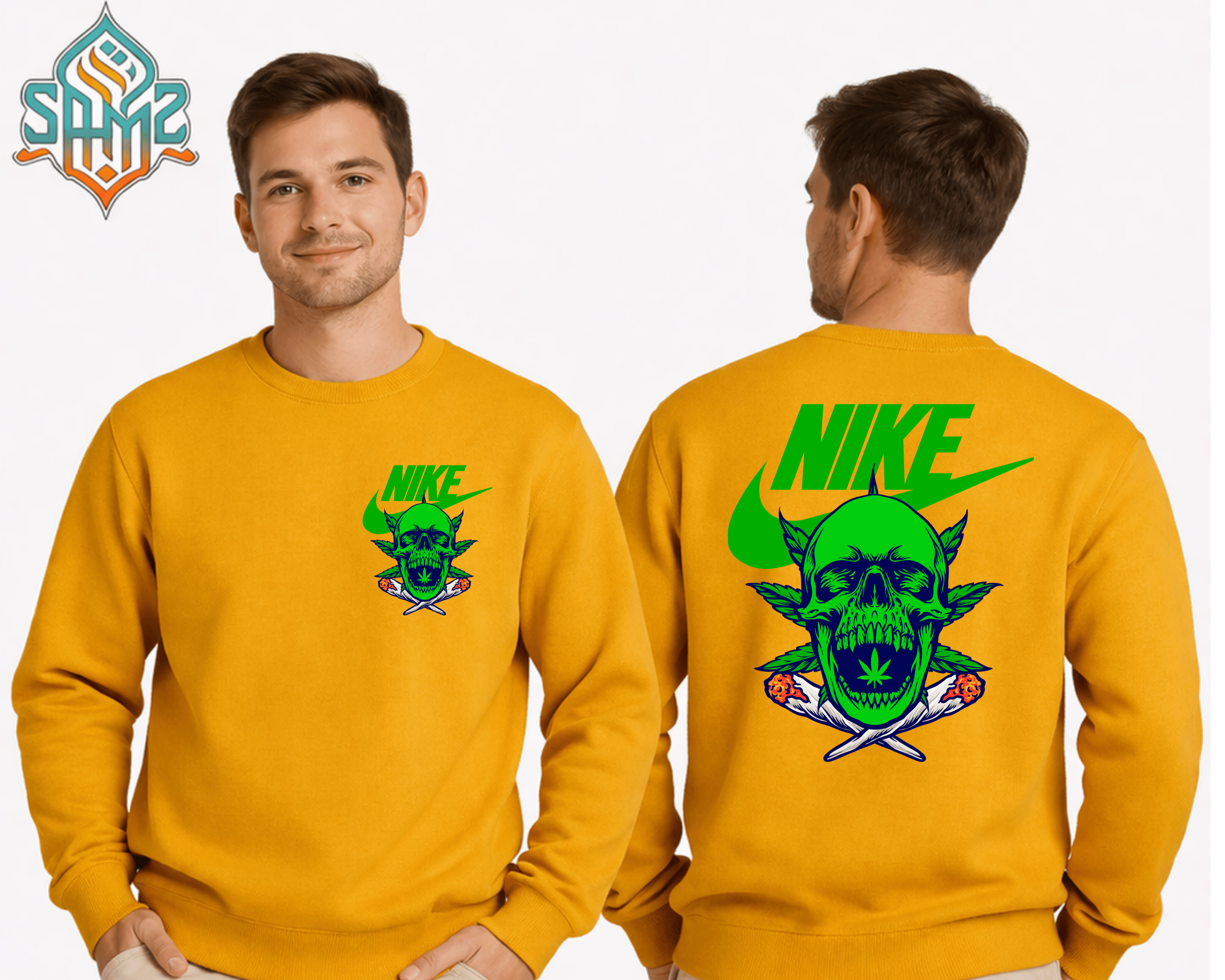 Nike Skull Cannabis Graphic – Premium DTF Transfer Print for T-Shirts | Custom Heat Transfer Unisex | High Quality Shirt Printing | SAMZ 24