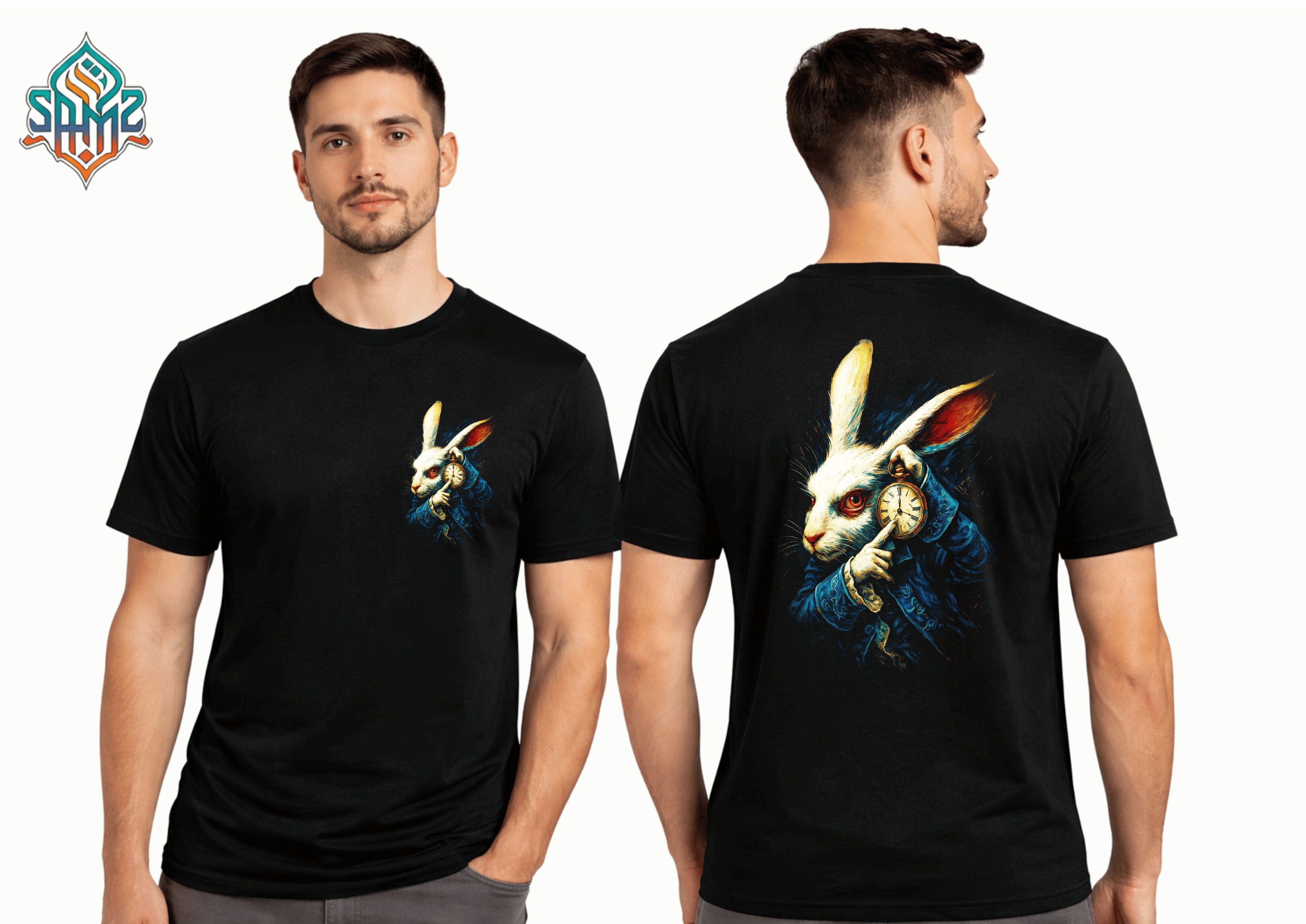 Alice in Wonderland Rabbit – Premium DTF Transfer Print for T-Shirts | Custom Heat Transfer Design Unisex | High Quality Shirt Printing | SAMZ 24