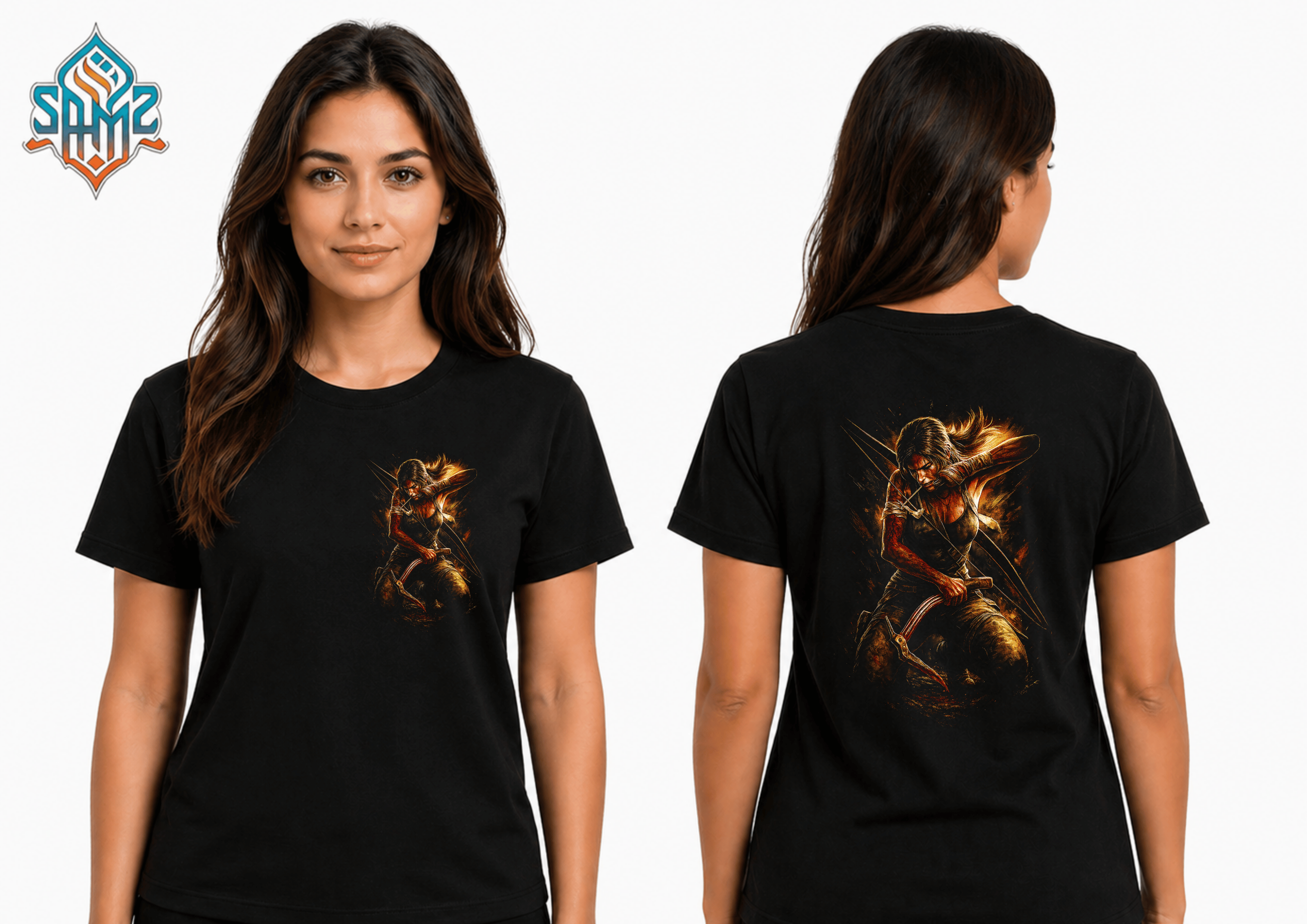 Lara Croft Tomb Raider – Premium DTF Transfer Print for T-Shirts | Custom Heat Transfer Design Unisex | High Quality Shirt Printing | SAMZ 24