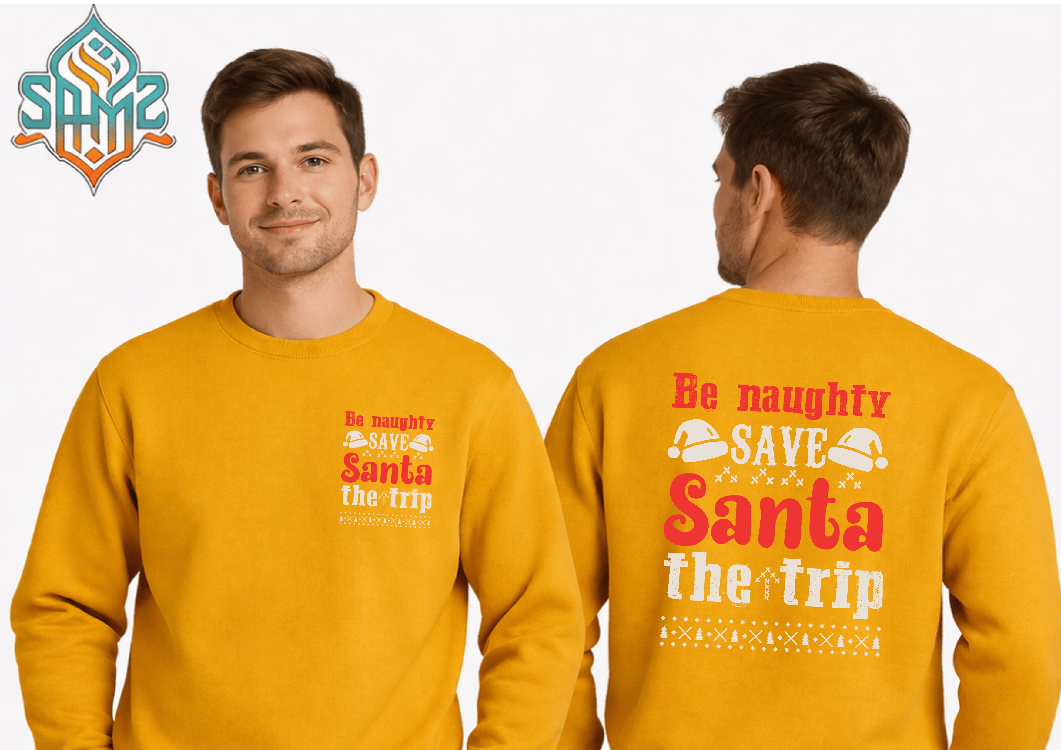 Be Naughty Save Santa The Trip  – Premium DTF Transfer Print for T-Shirts | Custom Heat Transfer Unisex | High Quality Shirt Printing | SAMZ 24