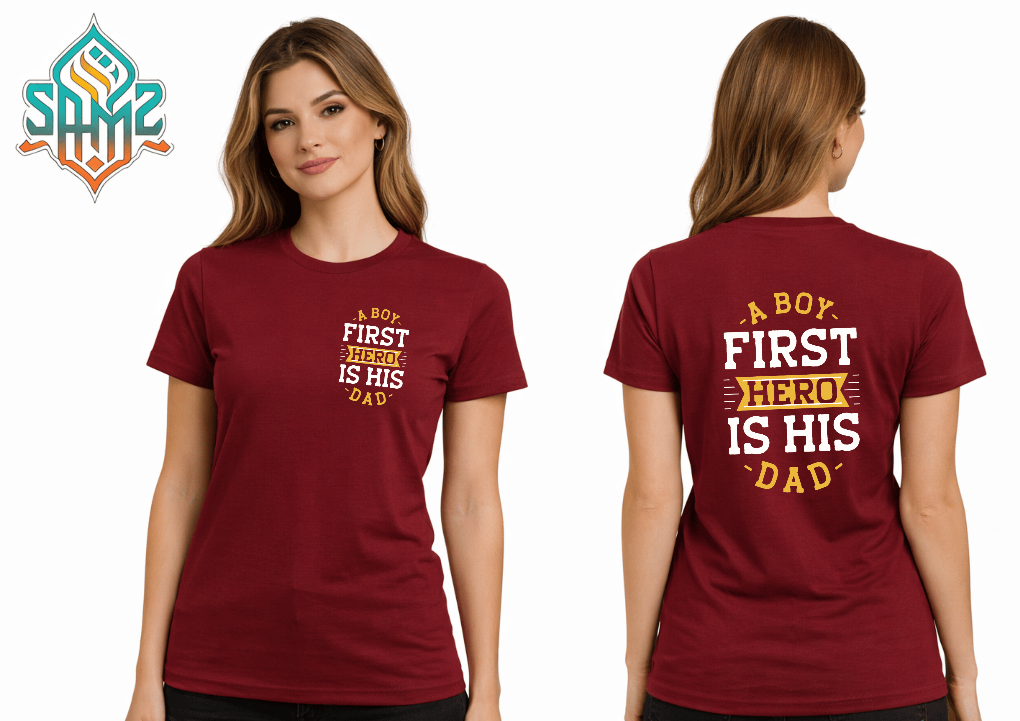 A Boy First Hero Is His Dad – Premium DTF Transfer Print for T-Shirts | Custom Heat Transfer Unisex | High Quality Shirt Printing | SAMZ 24