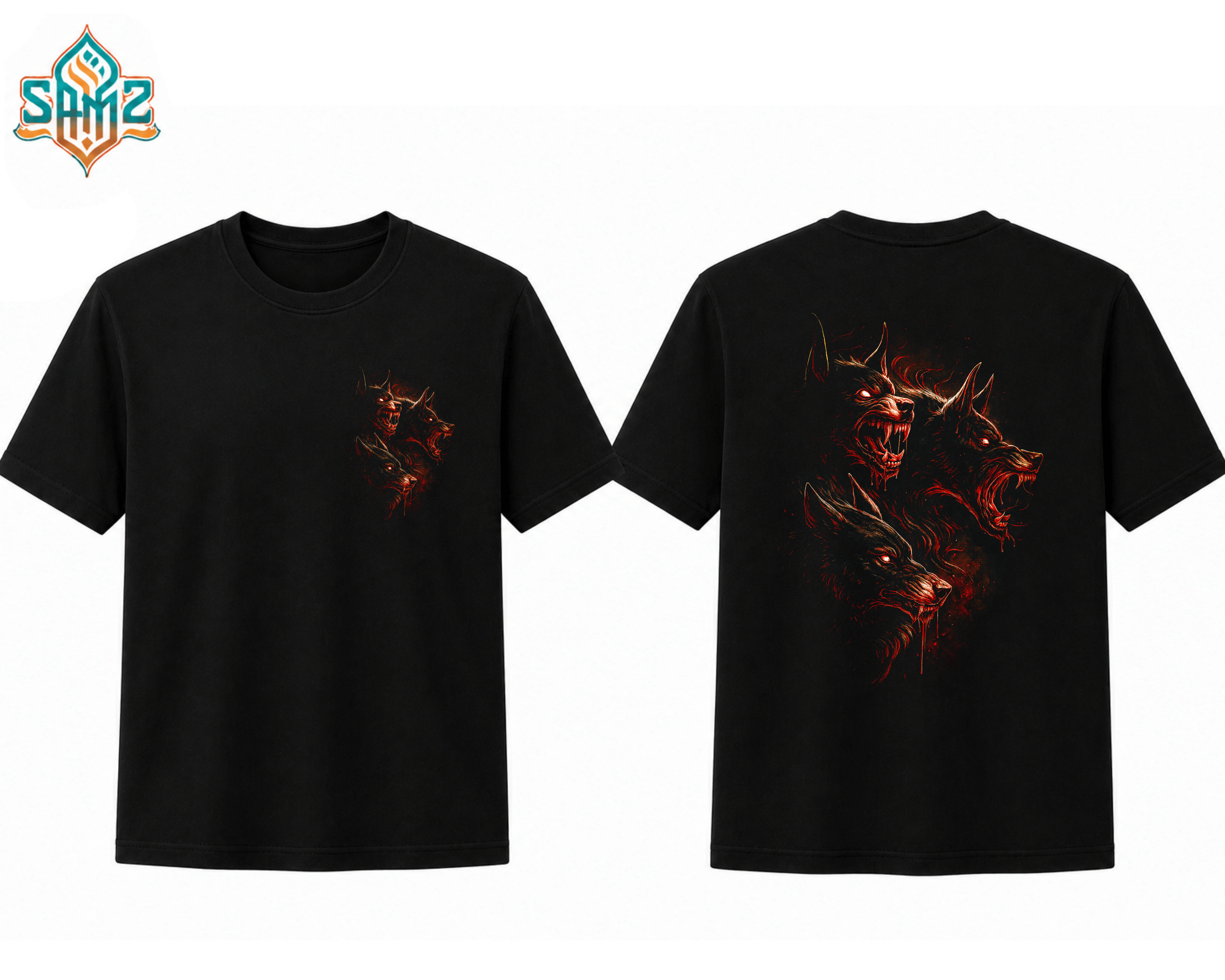 Furious Wolves – Premium DTF Transfer Print for T-Shirts | Custom Heat Transfer Design Unisex | High Quality Shirt Printing | SAMZ 24