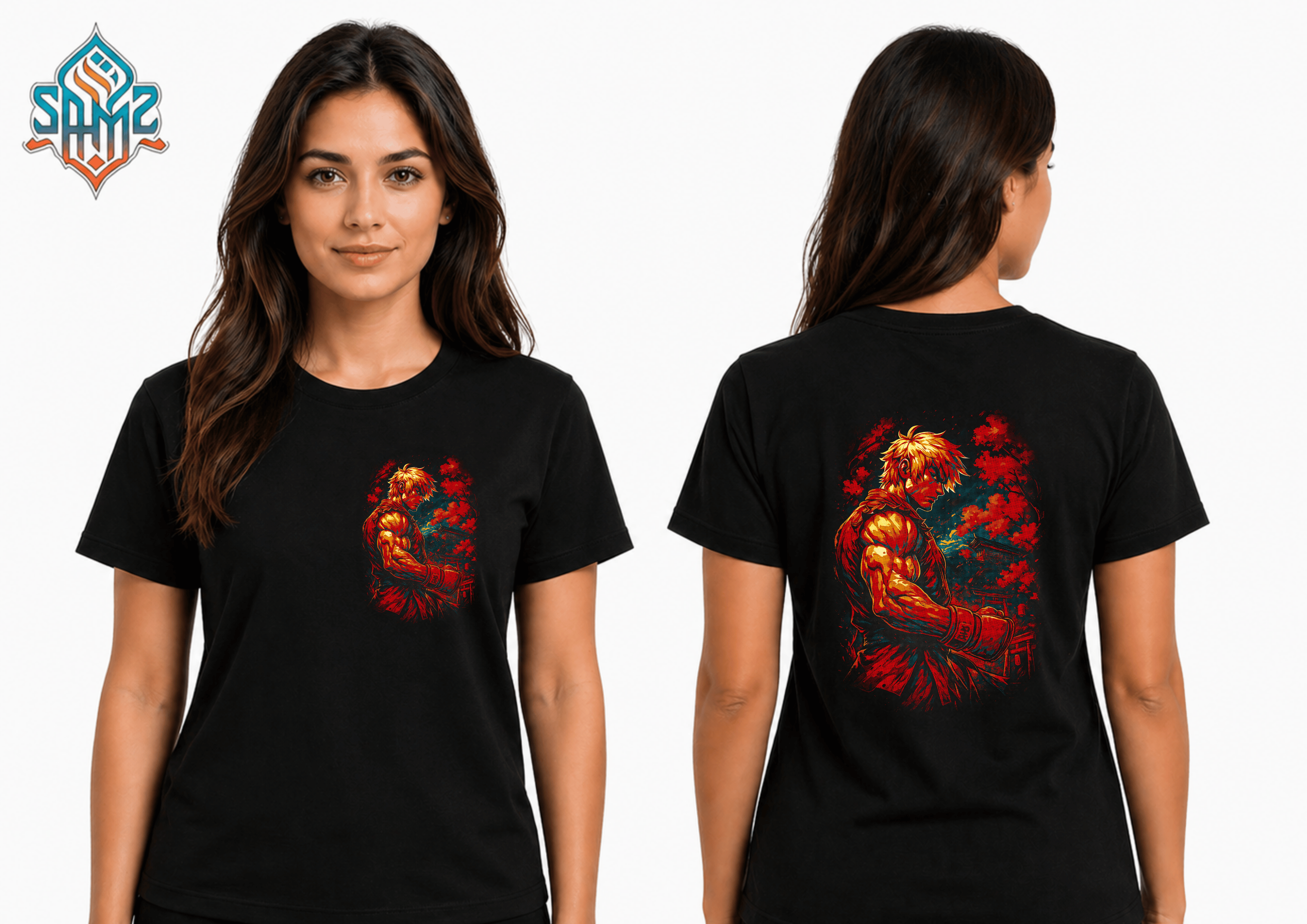 Ken Masters Street Fighter – Premium DTF Transfer Print for T-Shirts | Custom Heat Transfer Design Unisex | High Quality Shirt Printing | SAMZ 24