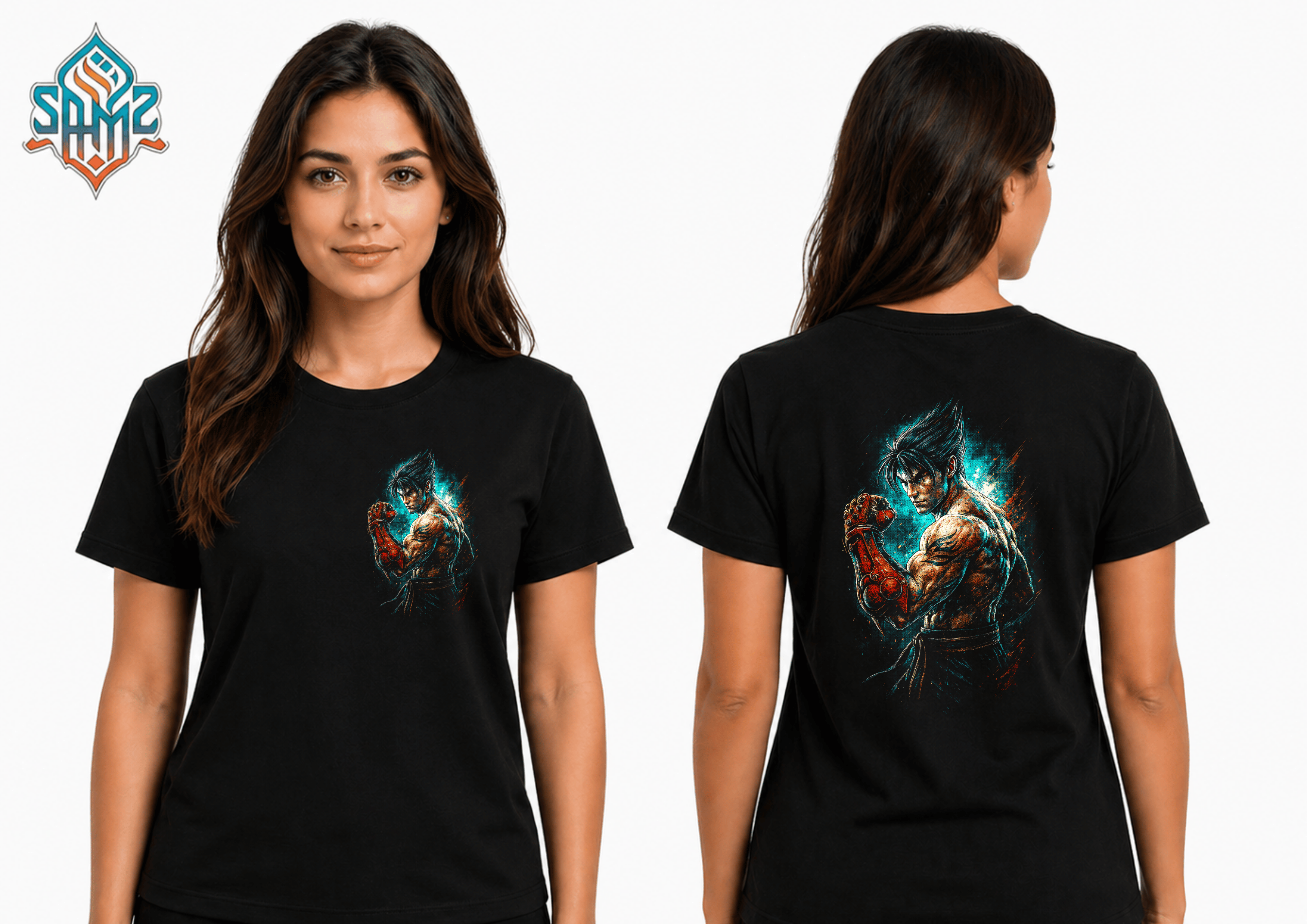 Jin Kazama Power Pose Dynamic – Premium DTF Transfer Print for T-Shirts | Custom Heat Transfer Design Unisex | High Quality Shirt Printing | SAMZ 24